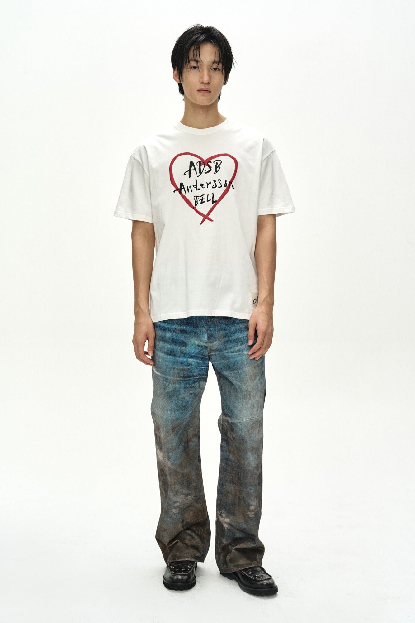 Andersson Bell - Unisex Heart Kelly Logo T-Shirts (White) product image 1 | TRAB K-Fashion Australia