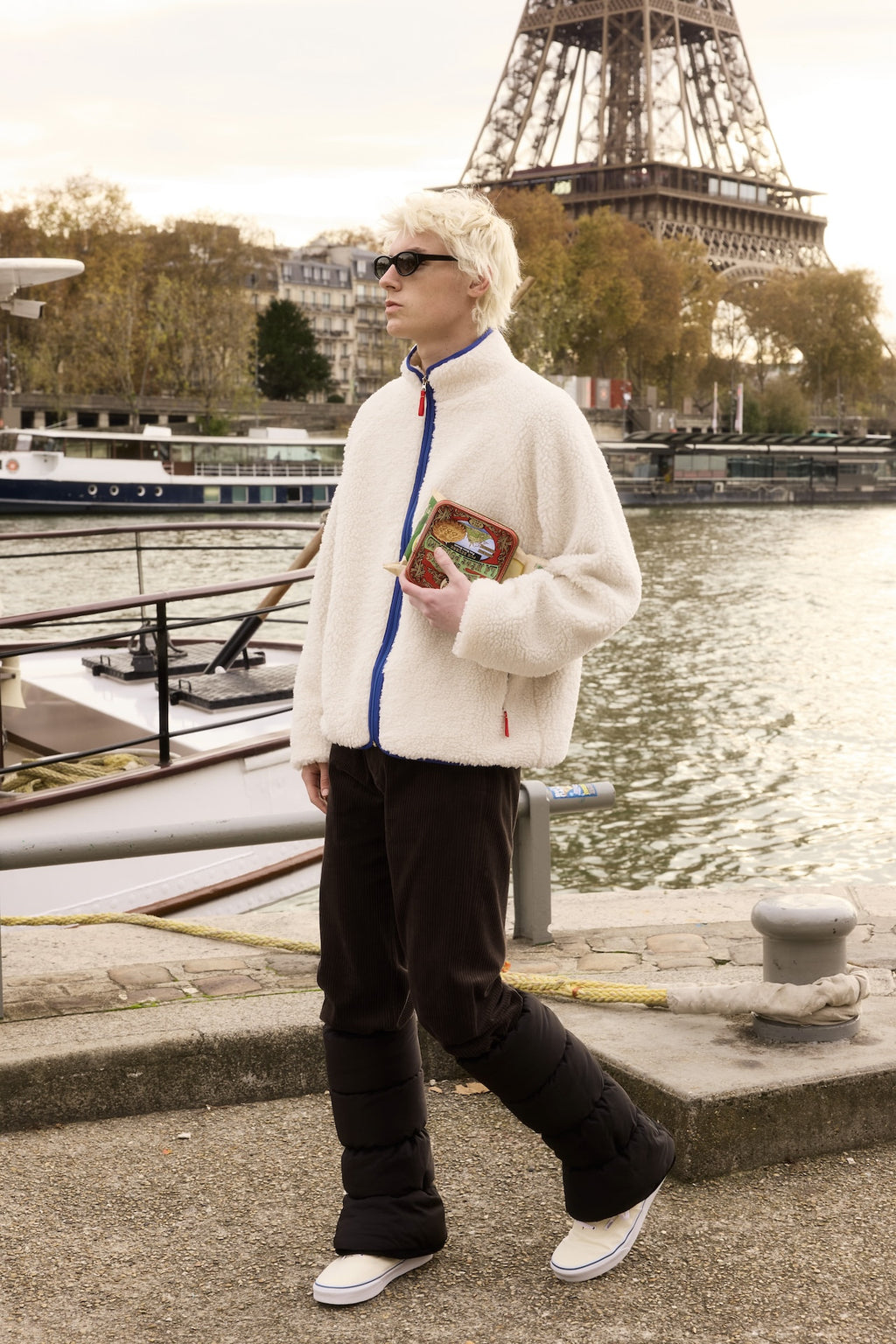 STU - Fleece Zip-Up Jacket In (Ivory) product image 9 | TRAB K-Fashion Australia