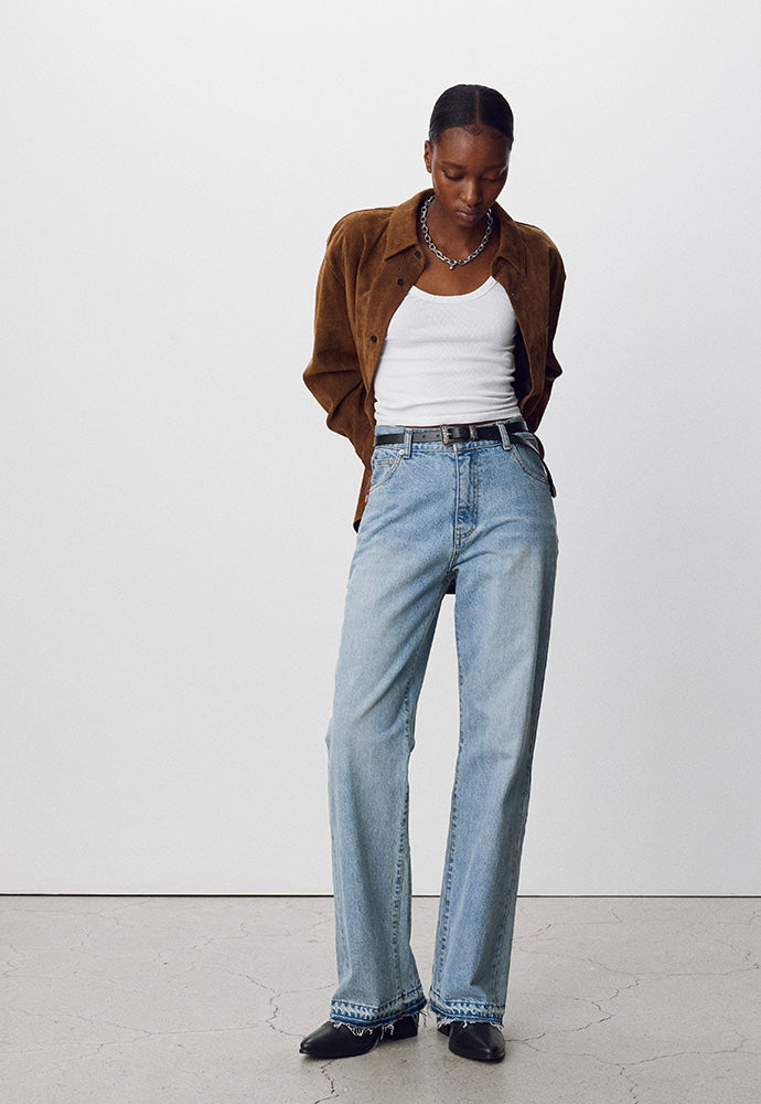 Tonywack - Flared Reconstructed Denim Jeans (Washed Light Blue) product image 1 | TRAB K-Fashion Australia