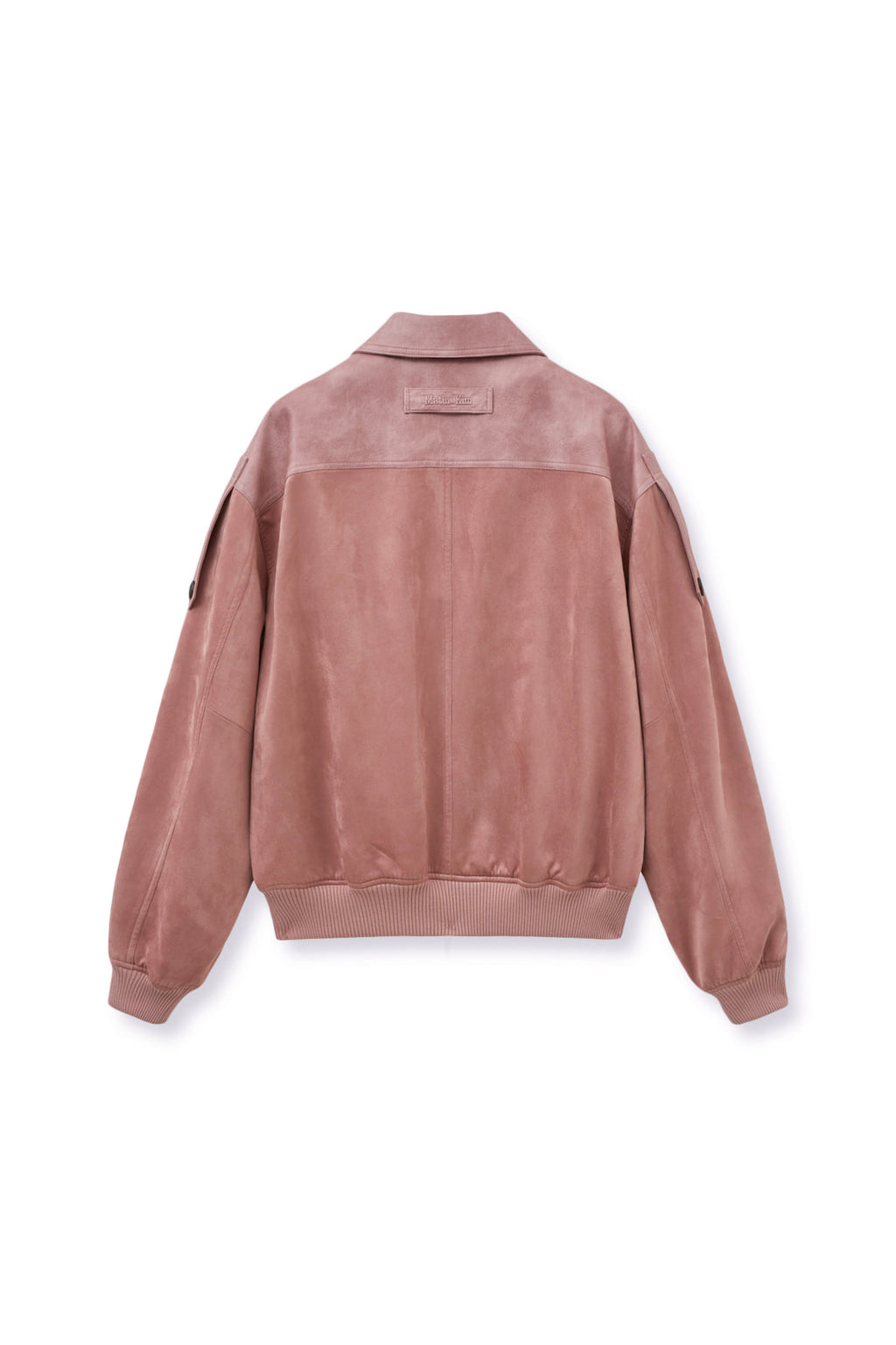 Matin Kim - Suede Mix Leather Zip Up Jumper (Pink) product image 2 | TRAB K-Fashion Australia