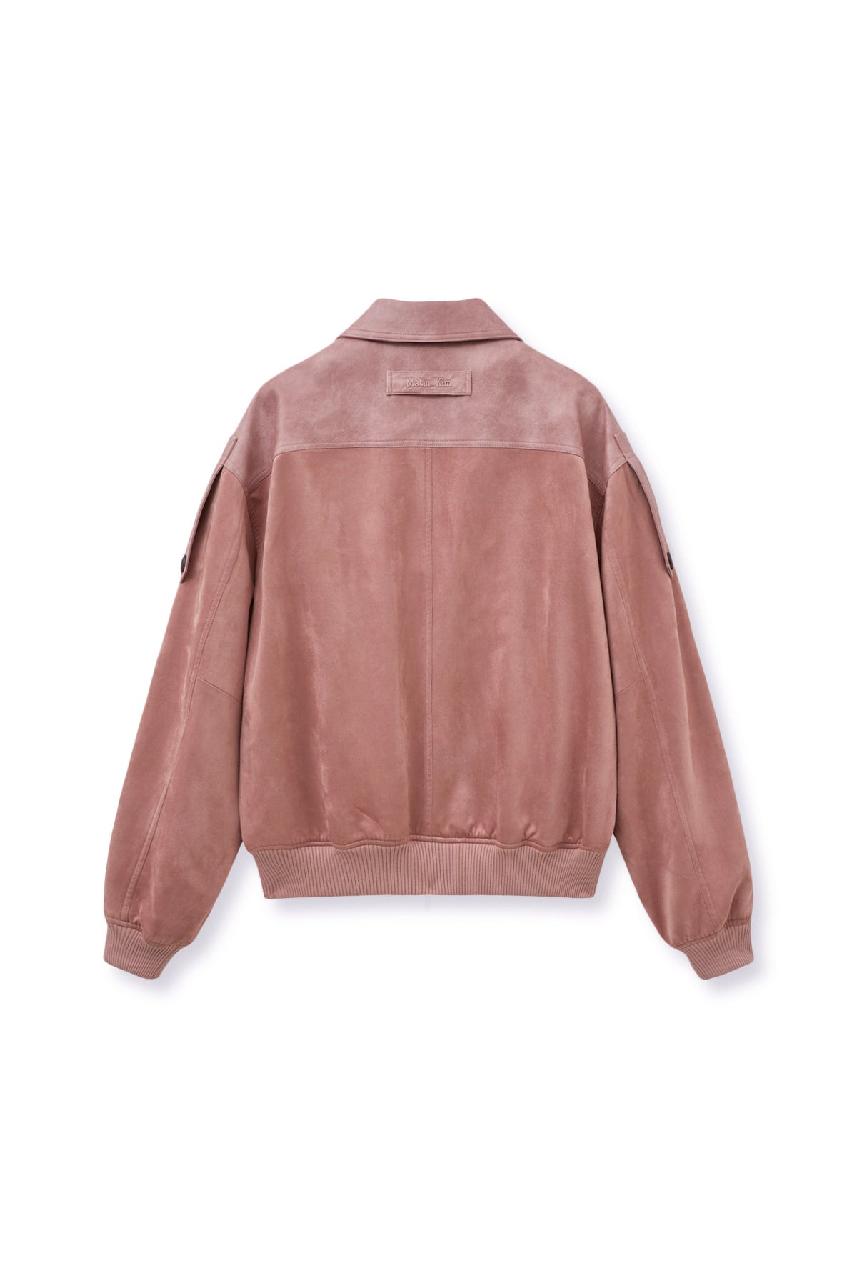 Matin Kim - Suede Mix Leather Zip Up Jumper (Pink) product image 2 | TRAB K-Fashion Australia