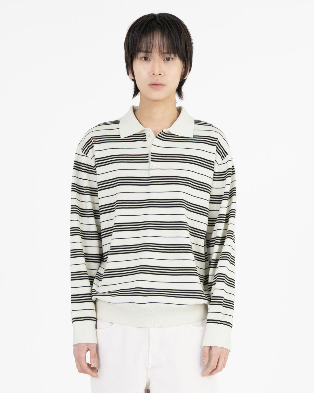 Brownyard - Stripe Knit Pique (Ivory) product image 2 | TRAB K-Fashion Australia