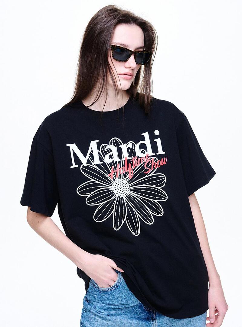 Mardi Mercredi - Unisex Tshirt Flowermardi Halftime Show (Black White) product image 1 | TRAB K-Fashion Australia