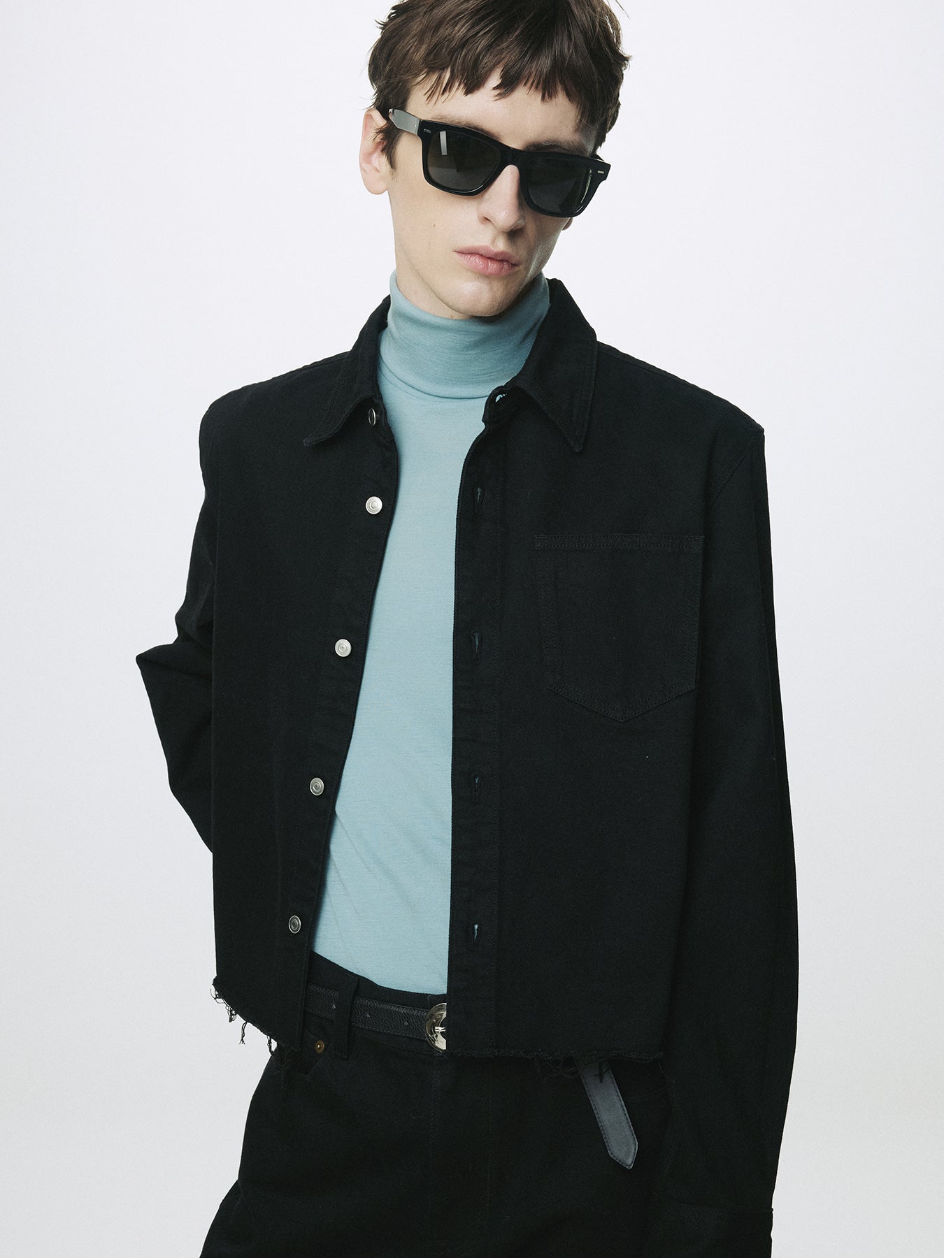 Tonywack - Denim Cut-Off Shirt Blouson (Black) product image 6 | TRAB K-Fashion Australia