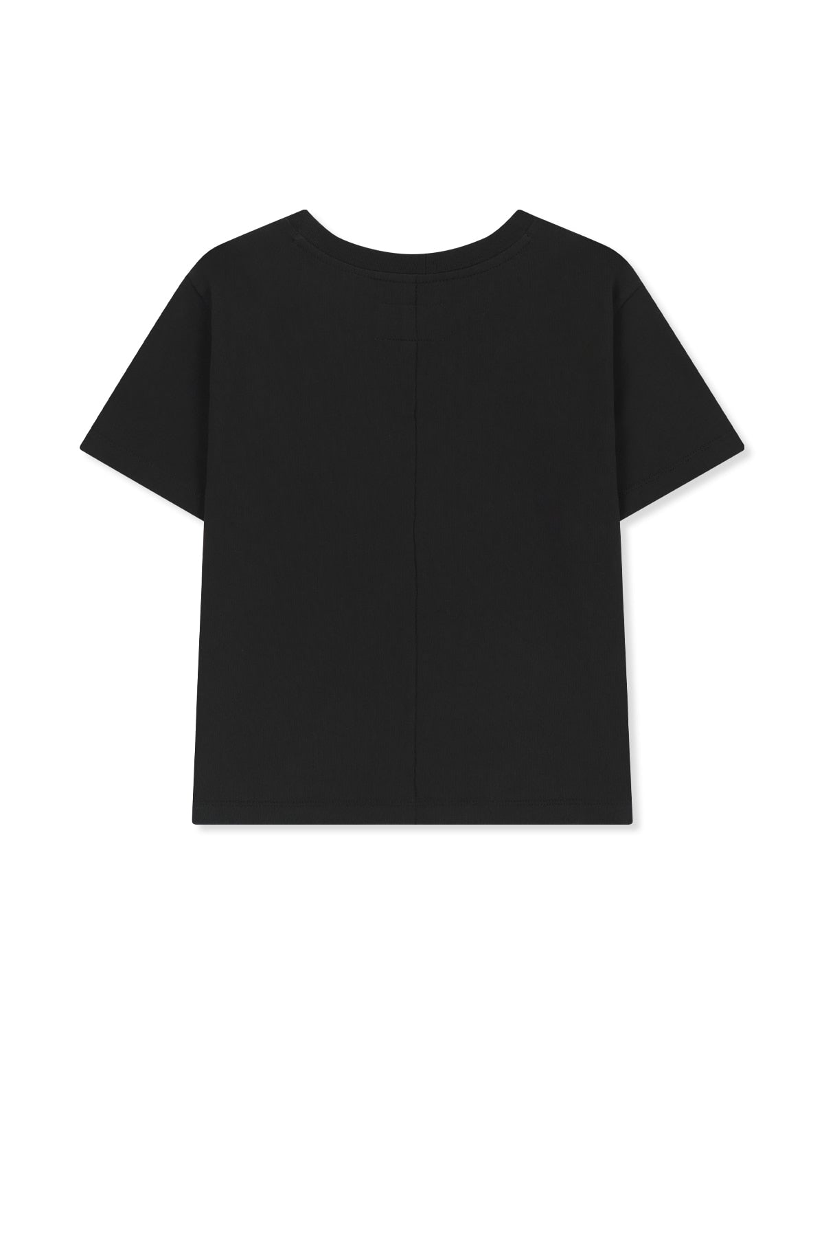 Matin Kim - Diagonal Cut Logo Crop Top (Black) product image 2 | TRAB K-Fashion Australia