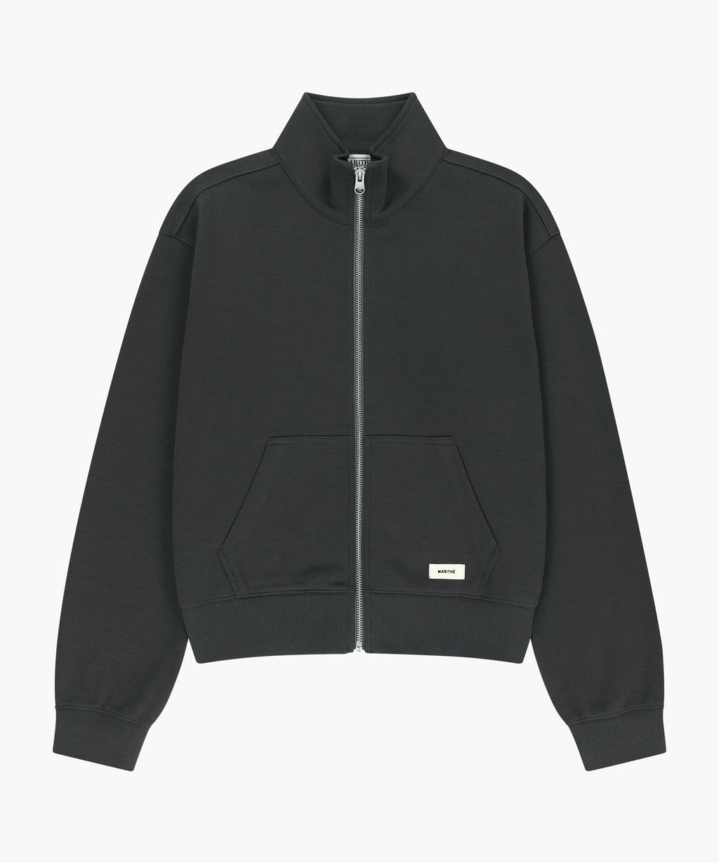 Marithe & Francois Girbaud - Basic High Neck Zipup (Charcoal) product image 6 | TRAB K-Fashion Australia