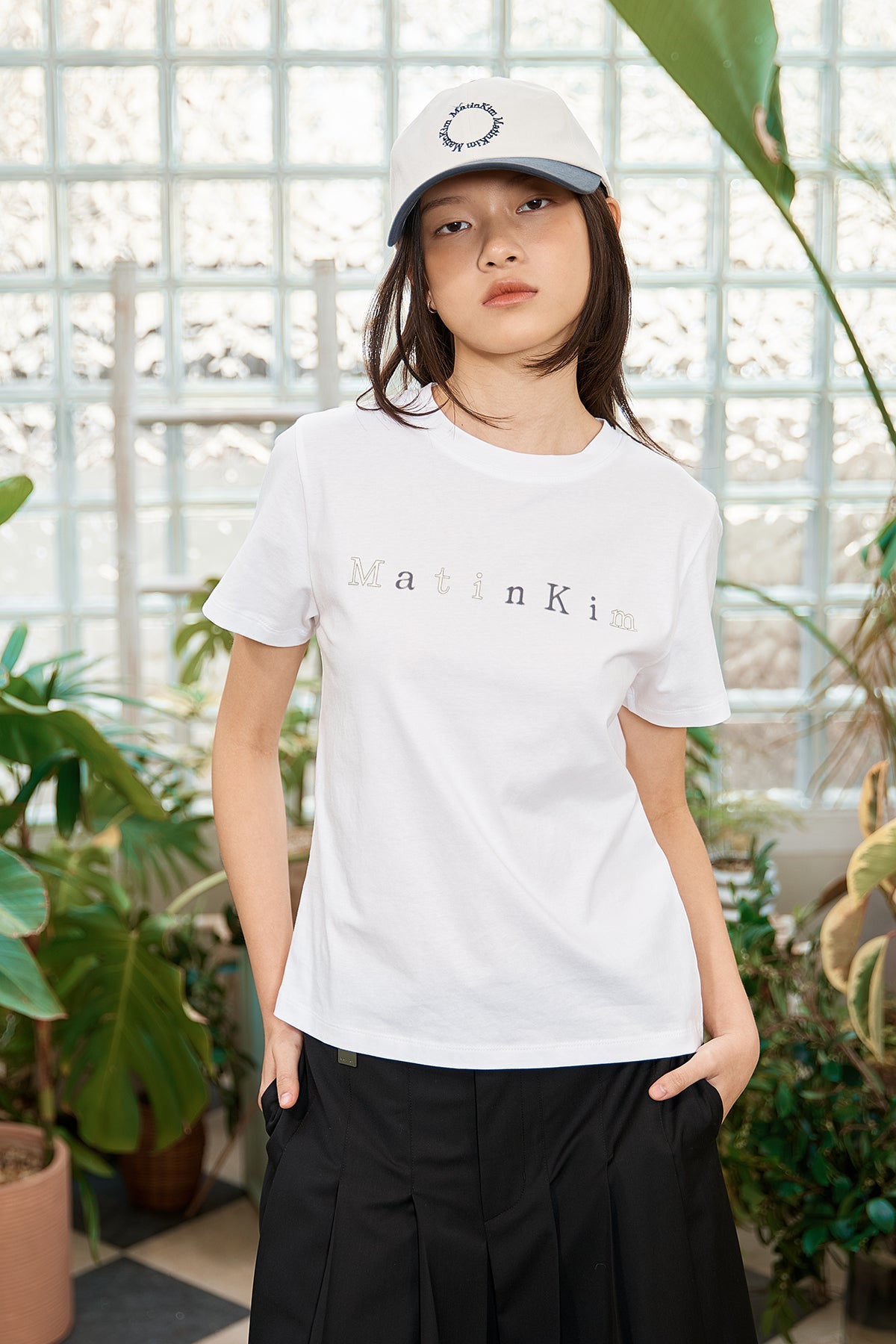 Matin Kim - Sticker Graphic Logo Top (White) product image 11 | TRAB K-Fashion Australia