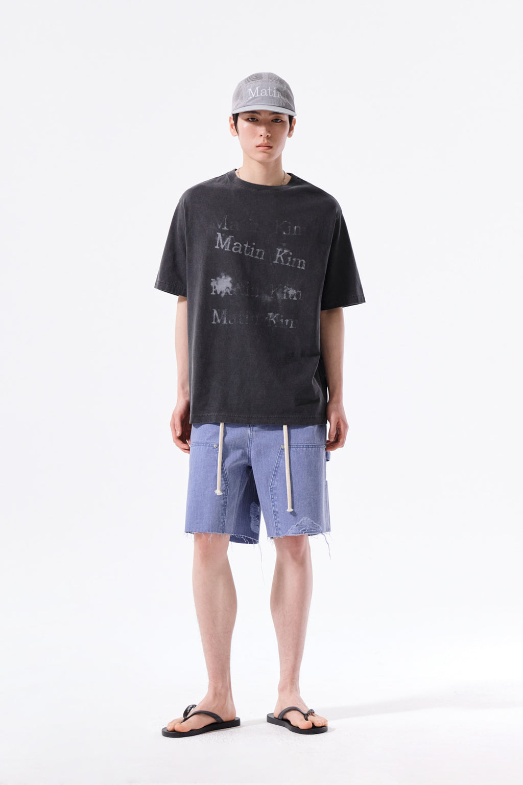 Matin Kim - [Pre-Order – Ships June 22] Pigment Graffiti Logo Top (Charcoal) product image 13 | TRAB K-Fashion Australia