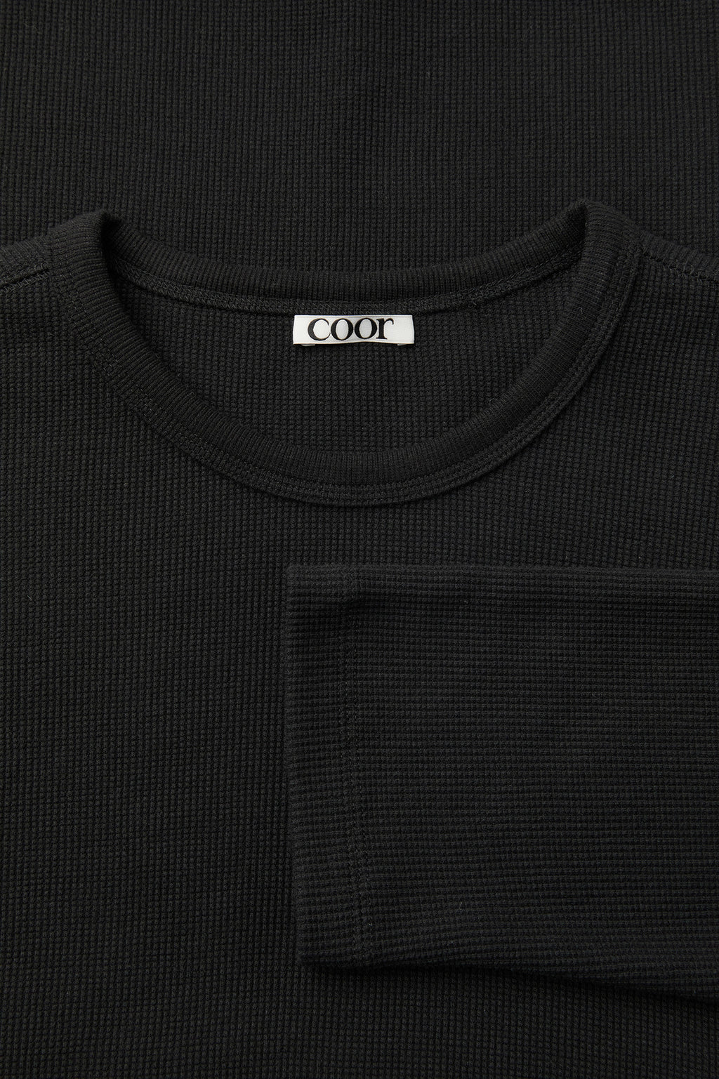 Coor - Regular Fit Waffle Long Sleeve (Black) product image 5 | TRAB K-Fashion Australia