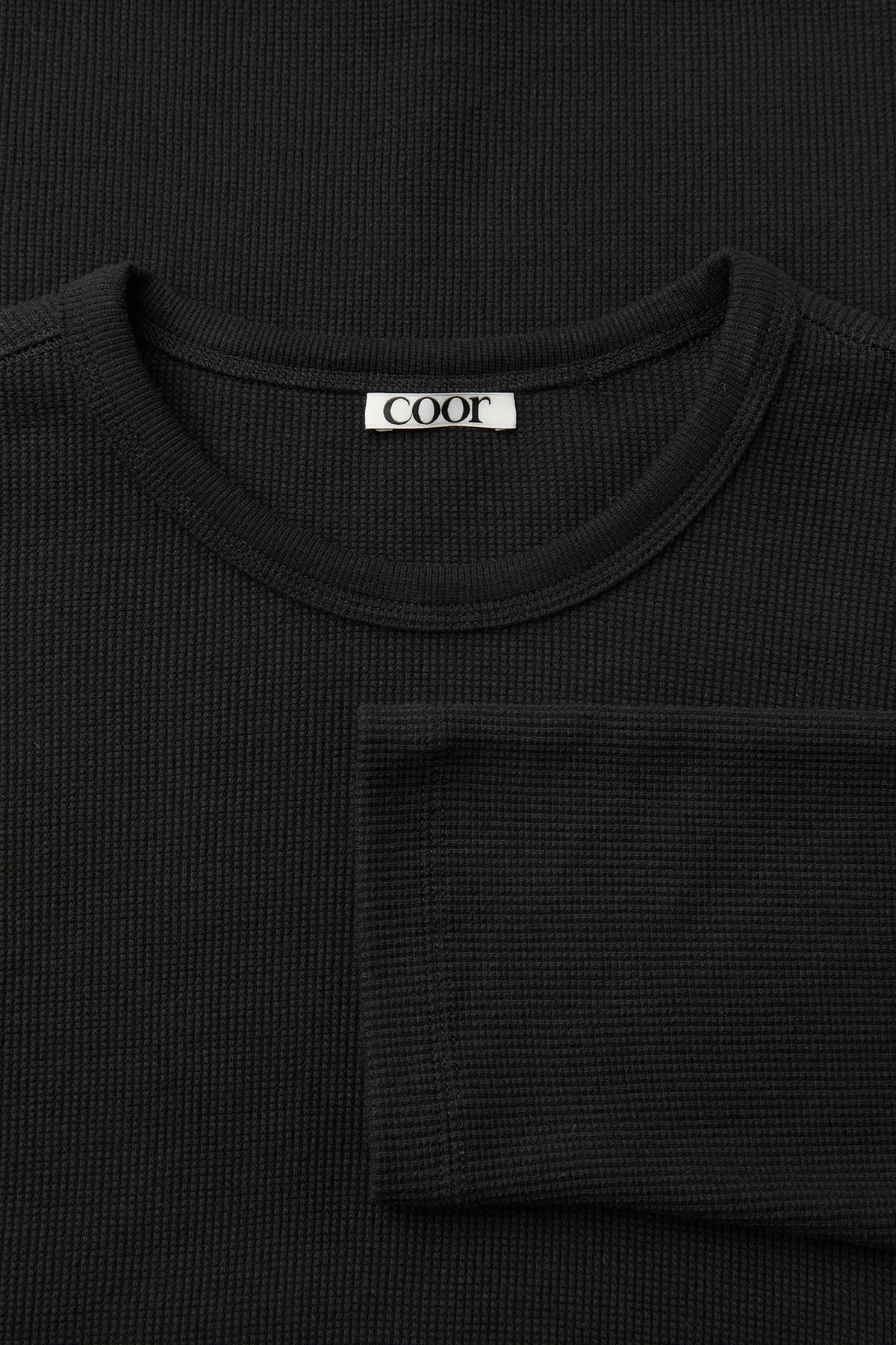 Coor - Regular Fit Waffle Long Sleeve (Black) product image 5 | TRAB K-Fashion Australia