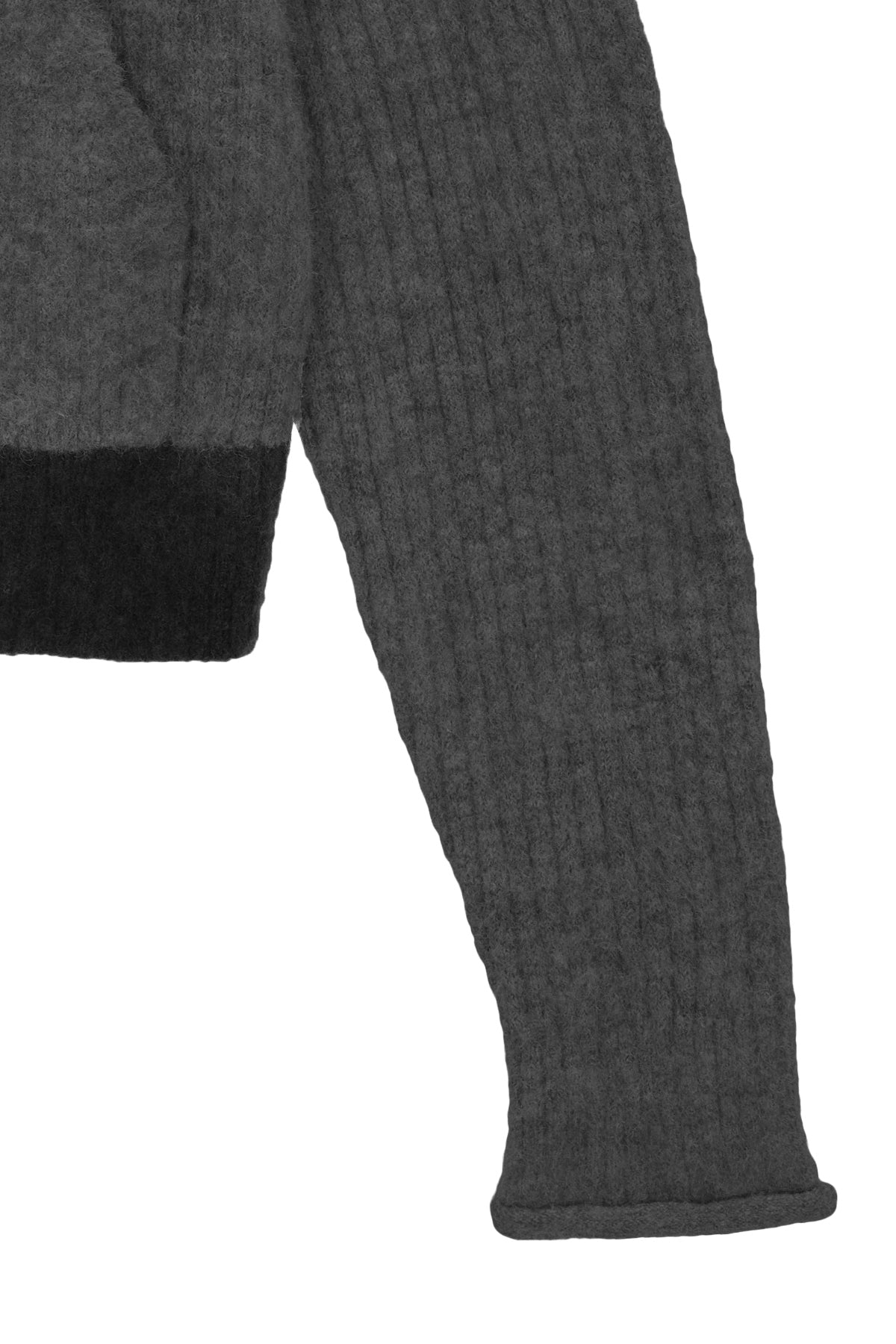 Matin Kim - Brushed Knit Hoody Zip Up (Charcoal) product image 4 | TRAB K-Fashion Australia