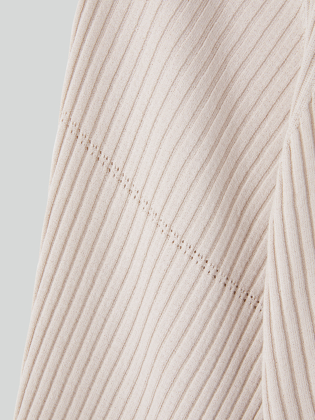 Recto - Slit-Cuffs Ribbed Knit Top (Light Beige) product image 3 | TRAB K-Fashion Australia