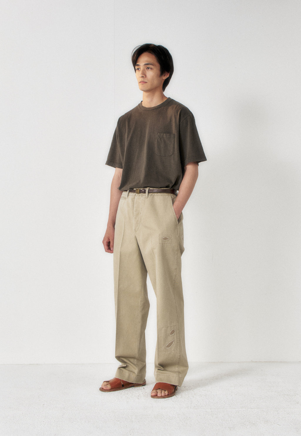 Art if acts - Garment Dyed Slub Pocket T-Shirt (Khaki Grey) product image 3 | TRAB K-Fashion Australia