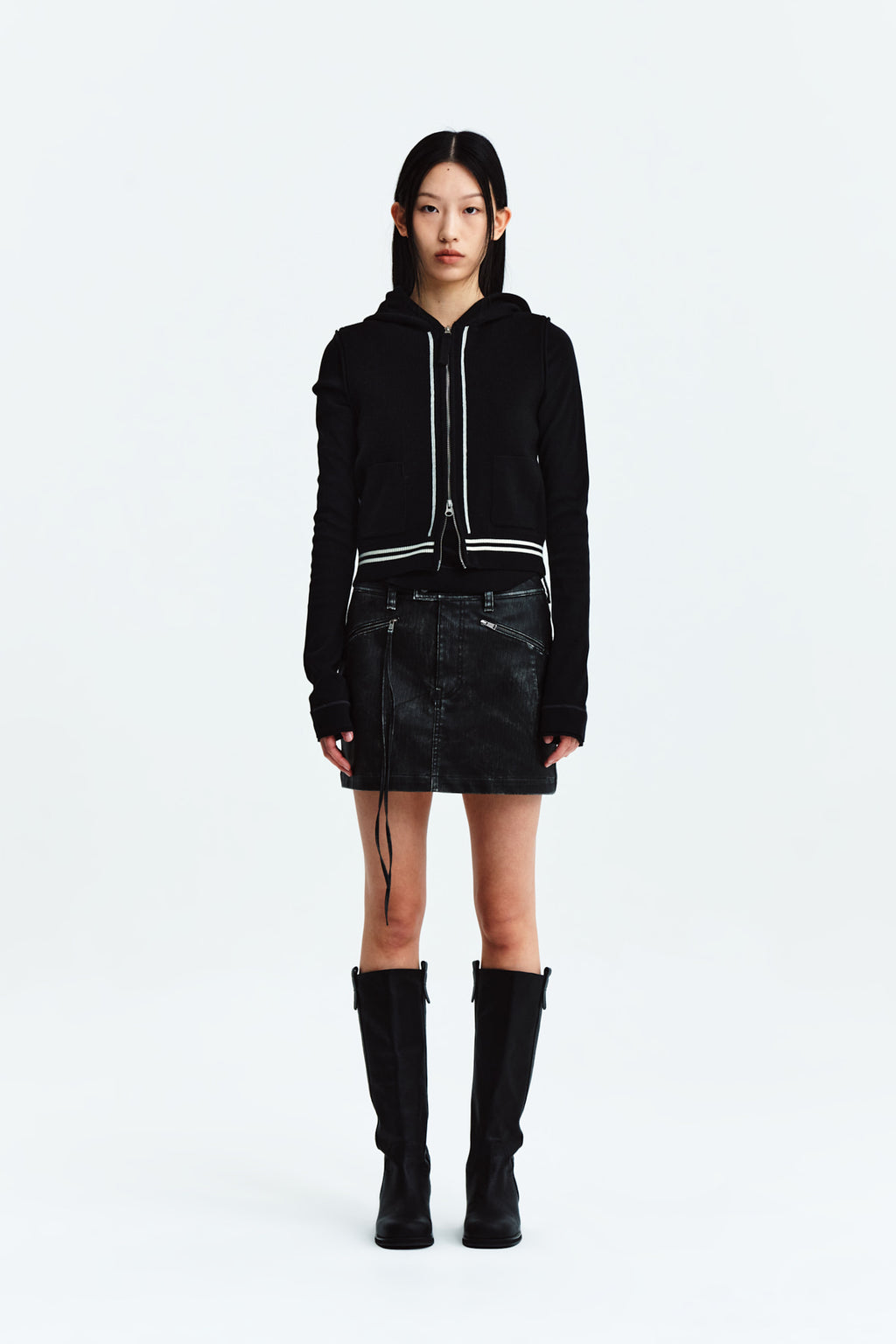 Matin Kim - Hoody Logo Knit Vest (Black) product image 6 | TRAB K-Fashion Australia