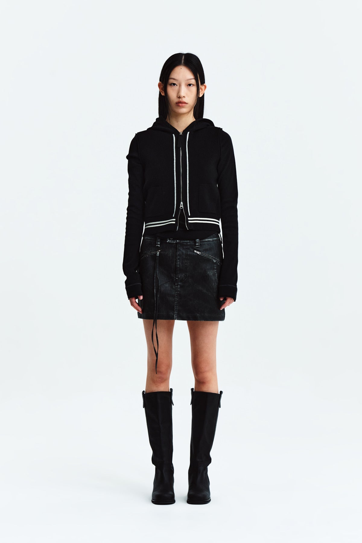 Matin Kim - Hoody Logo Knit Vest (Black) product image 6 | TRAB K-Fashion Australia