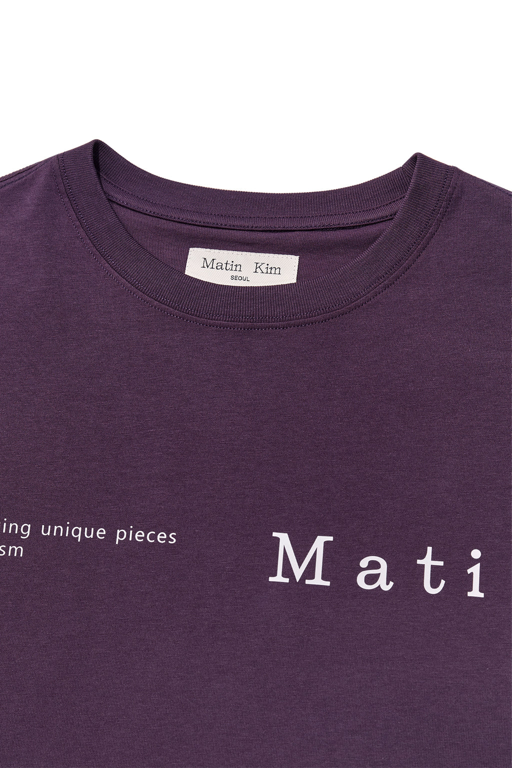 Matin Kim - Half Text Logo Top (Purple) product image 4 | TRAB K-Fashion Australia