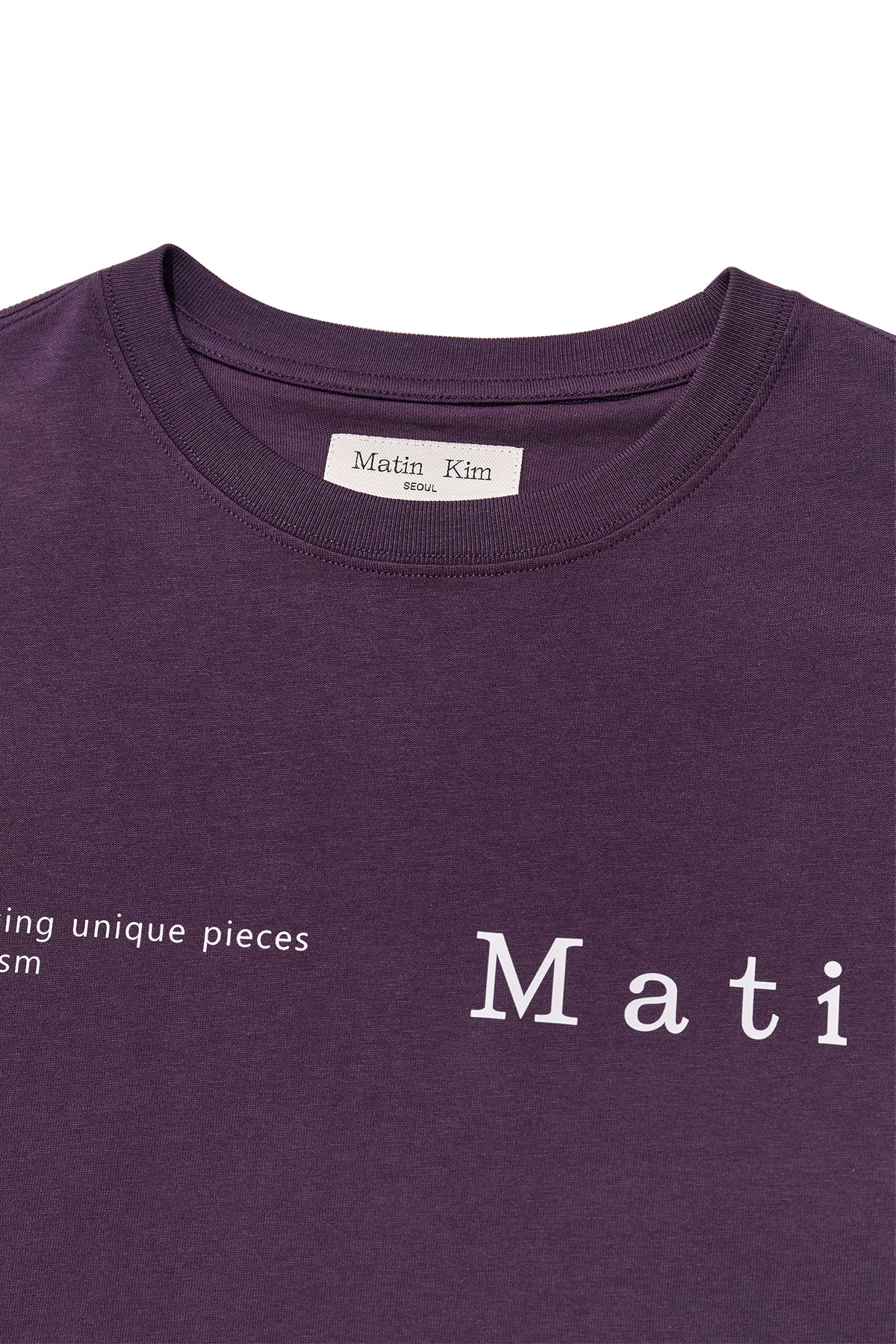 Matin Kim - Half Text Logo Top (Purple) product image 4 | TRAB K-Fashion Australia