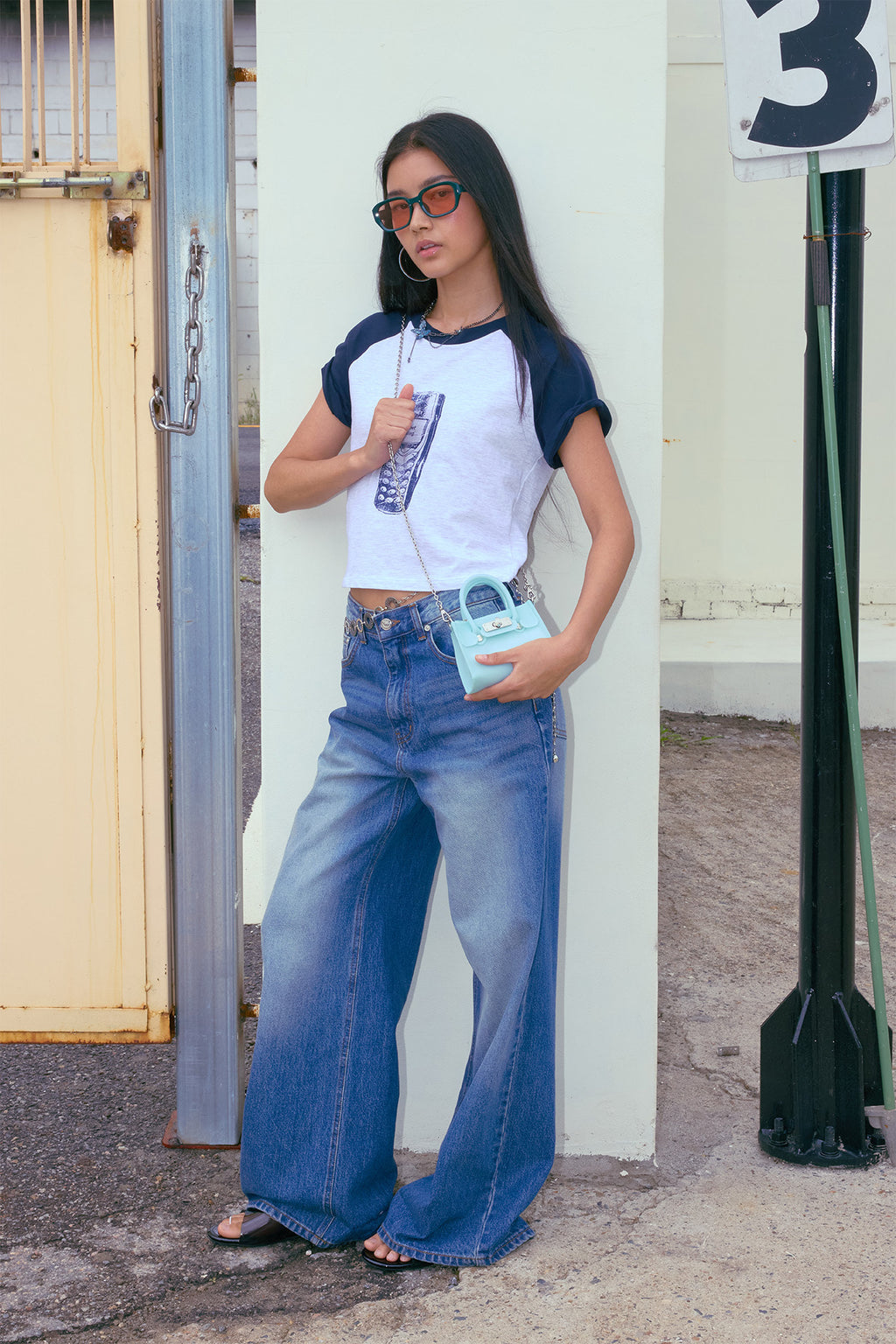 Deinet - Raglan Slim T-Shirt (Melange White) product image 5 | TRAB K-Fashion Australia