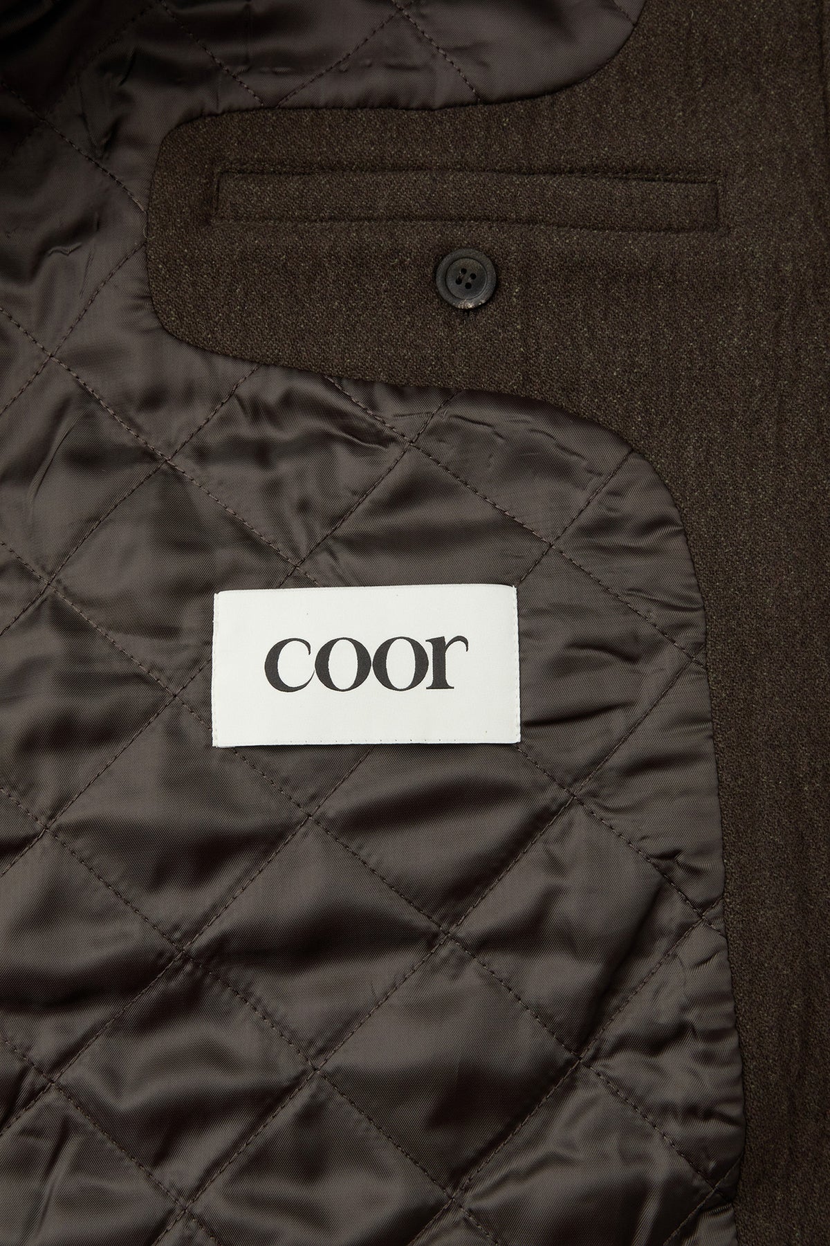 Coor - Trimming Leather Patchwork Coat (Dark Green) product image 8 | TRAB K-Fashion Australia
