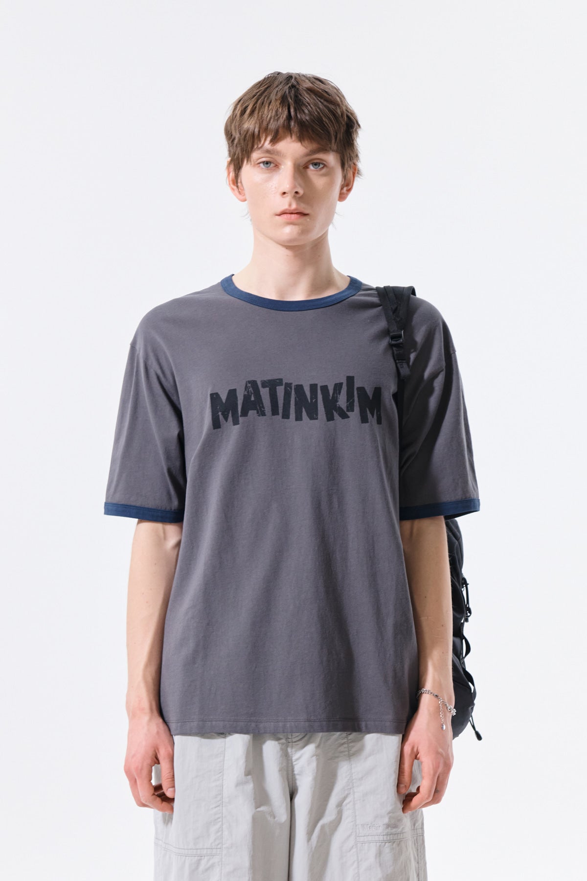 Matin Kim - Matin Logo Ringer Top (Charcoal) product image 5 | TRAB K-Fashion Australia