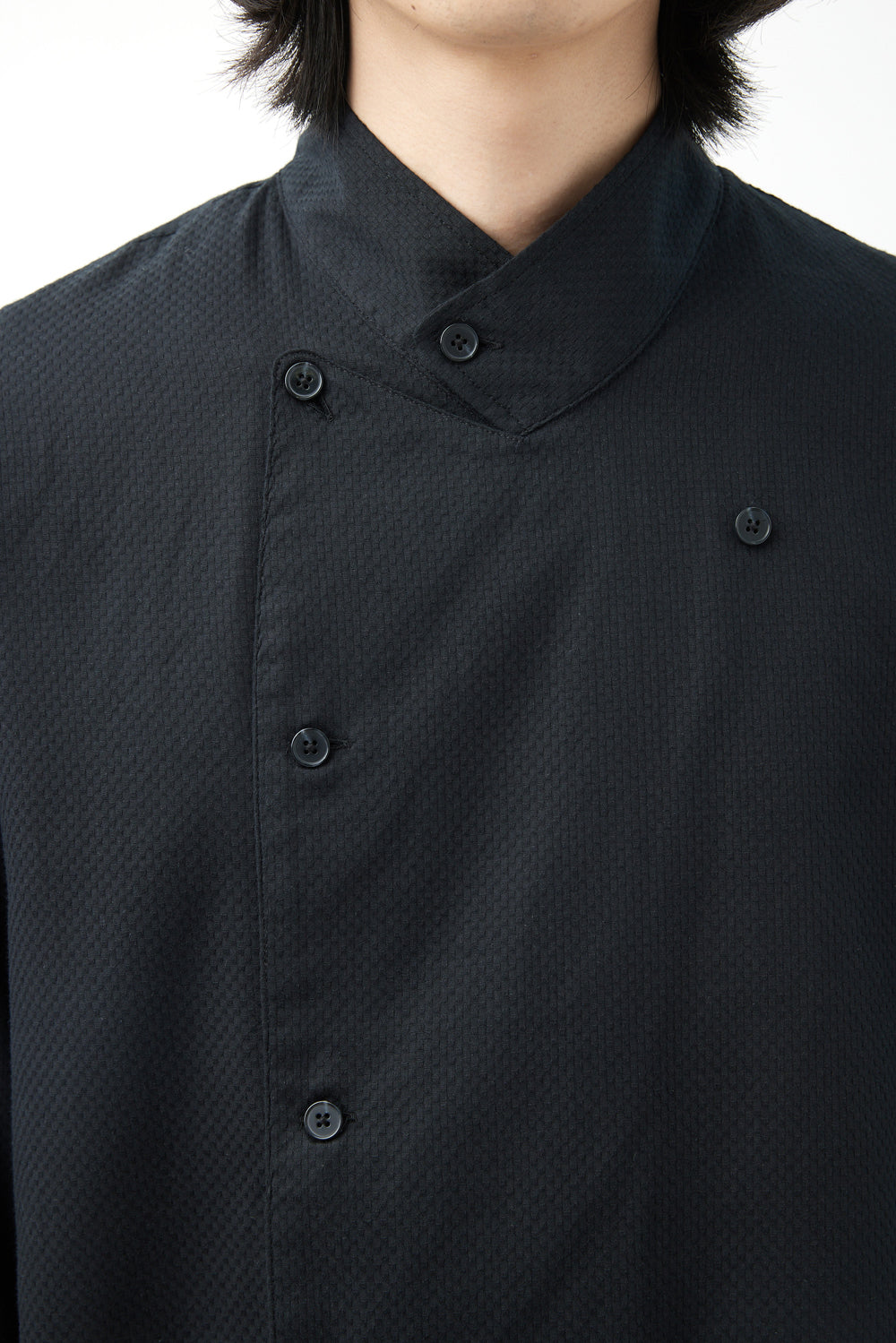 Hatchingroom - Asymmetric Double Shirt Jacquard (Black) product image 9 | TRAB K-Fashion Australia