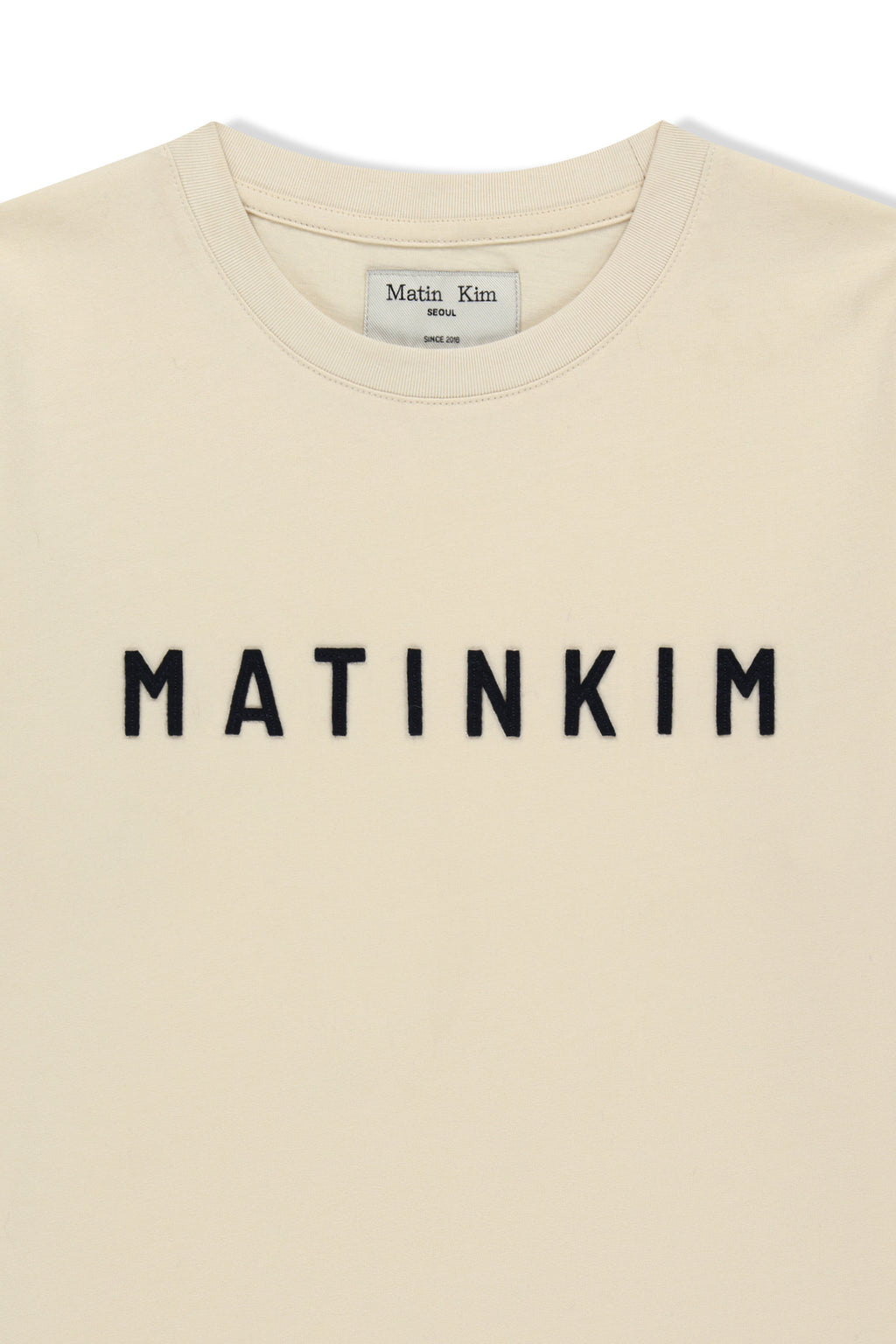 Matin Kim - Applique Felt Logo Top (Cream) product image 4 | TRAB K-Fashion Australia