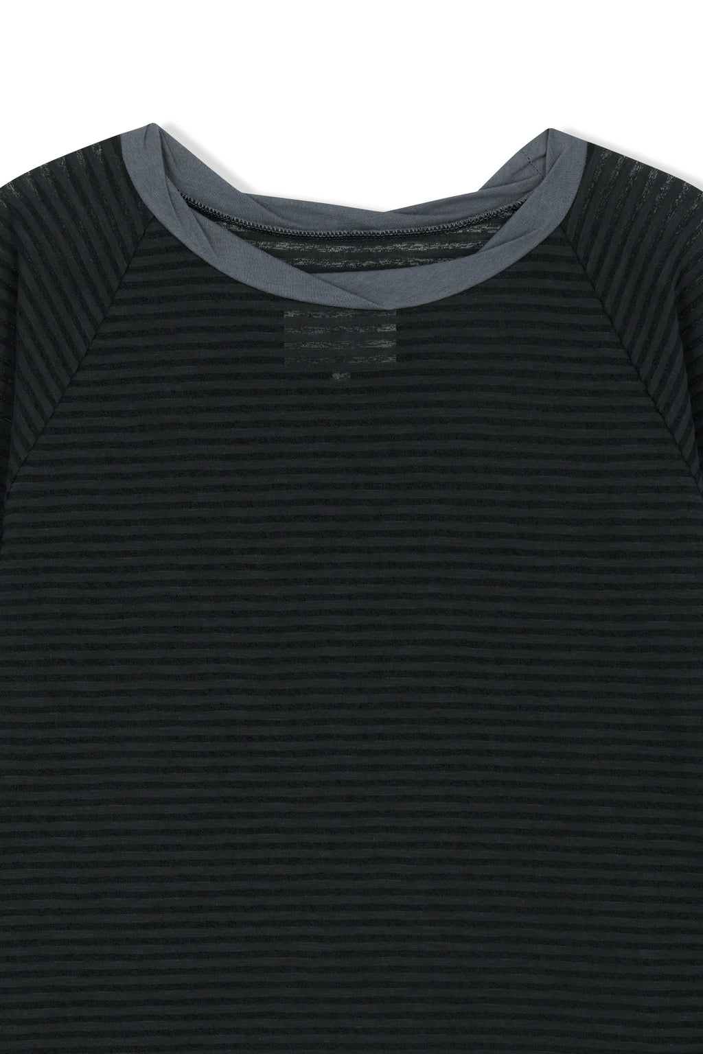 Matin Kim - Twist Boat Neck Stripe Logo Top (Black) product image 3 | TRAB K-Fashion Australia