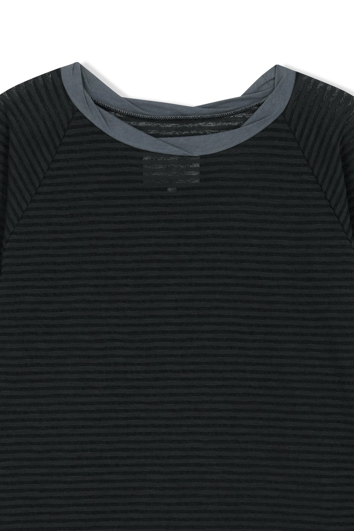Matin Kim - Twist Boat Neck Stripe Logo Top (Black) product image 3 | TRAB K-Fashion Australia