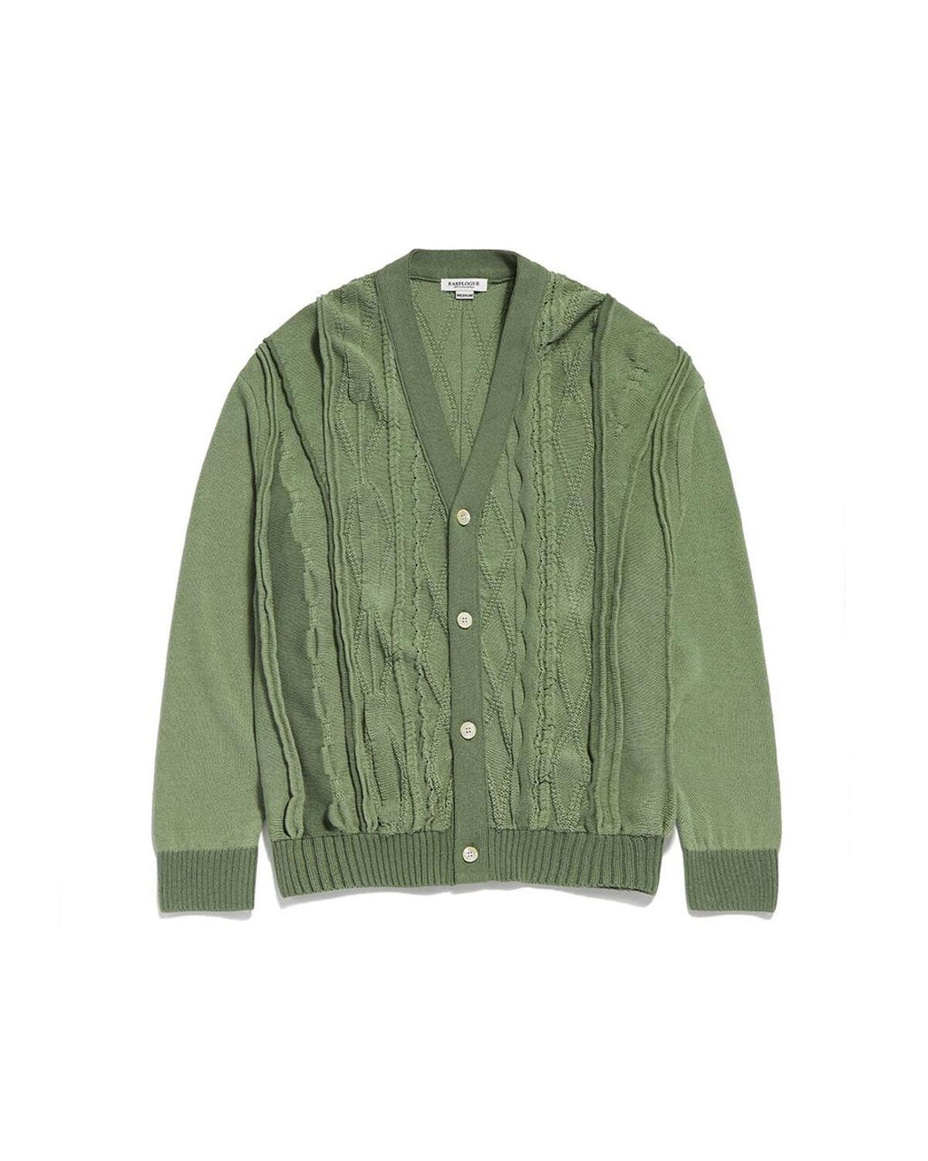 Eastlogue - Asymmetrical Cable Cardigan (Sage Green) product image 5 | TRAB K-Fashion Australia