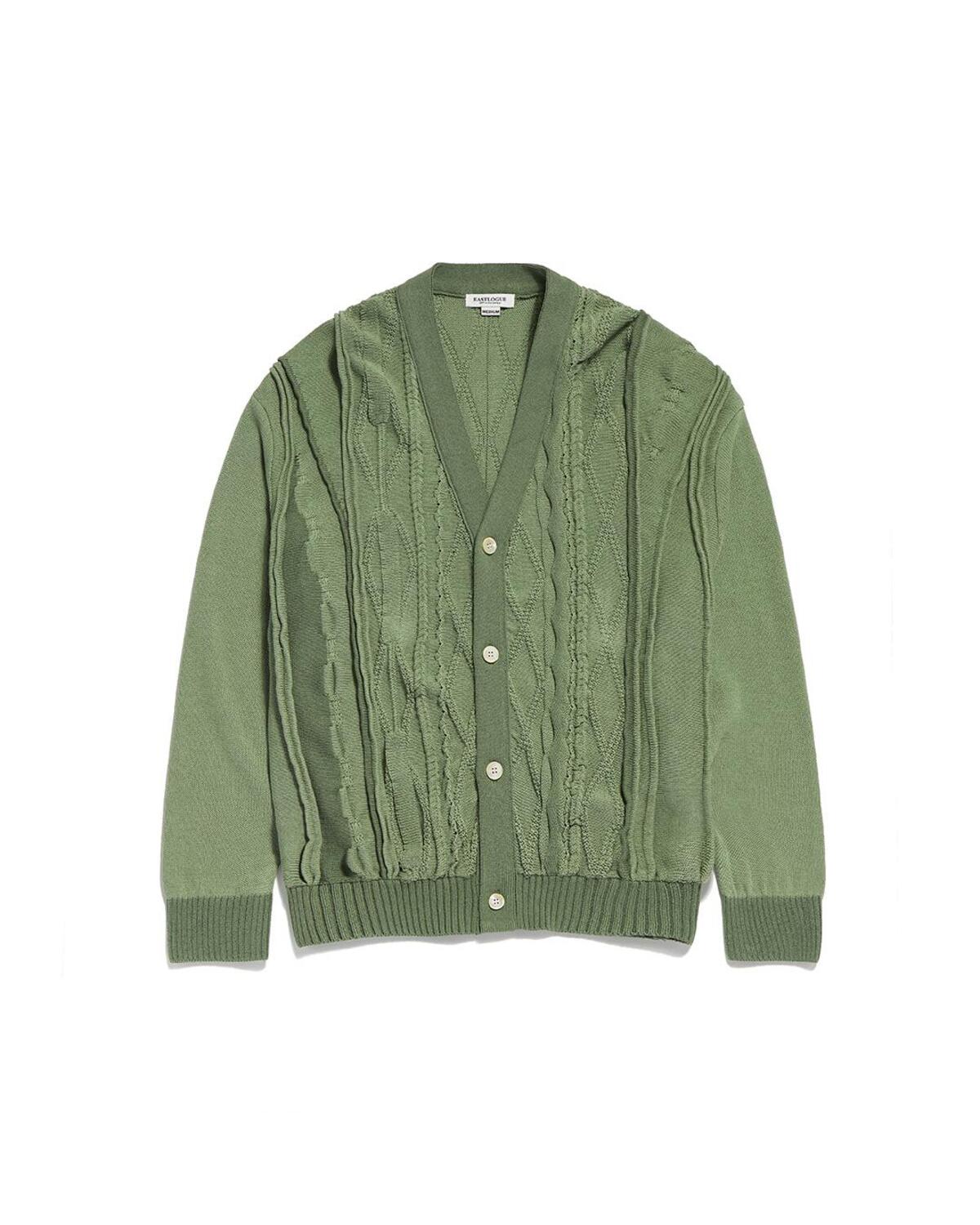 Eastlogue - Asymmetrical Cable Cardigan (Sage Green) product image 5 | TRAB K-Fashion Australia