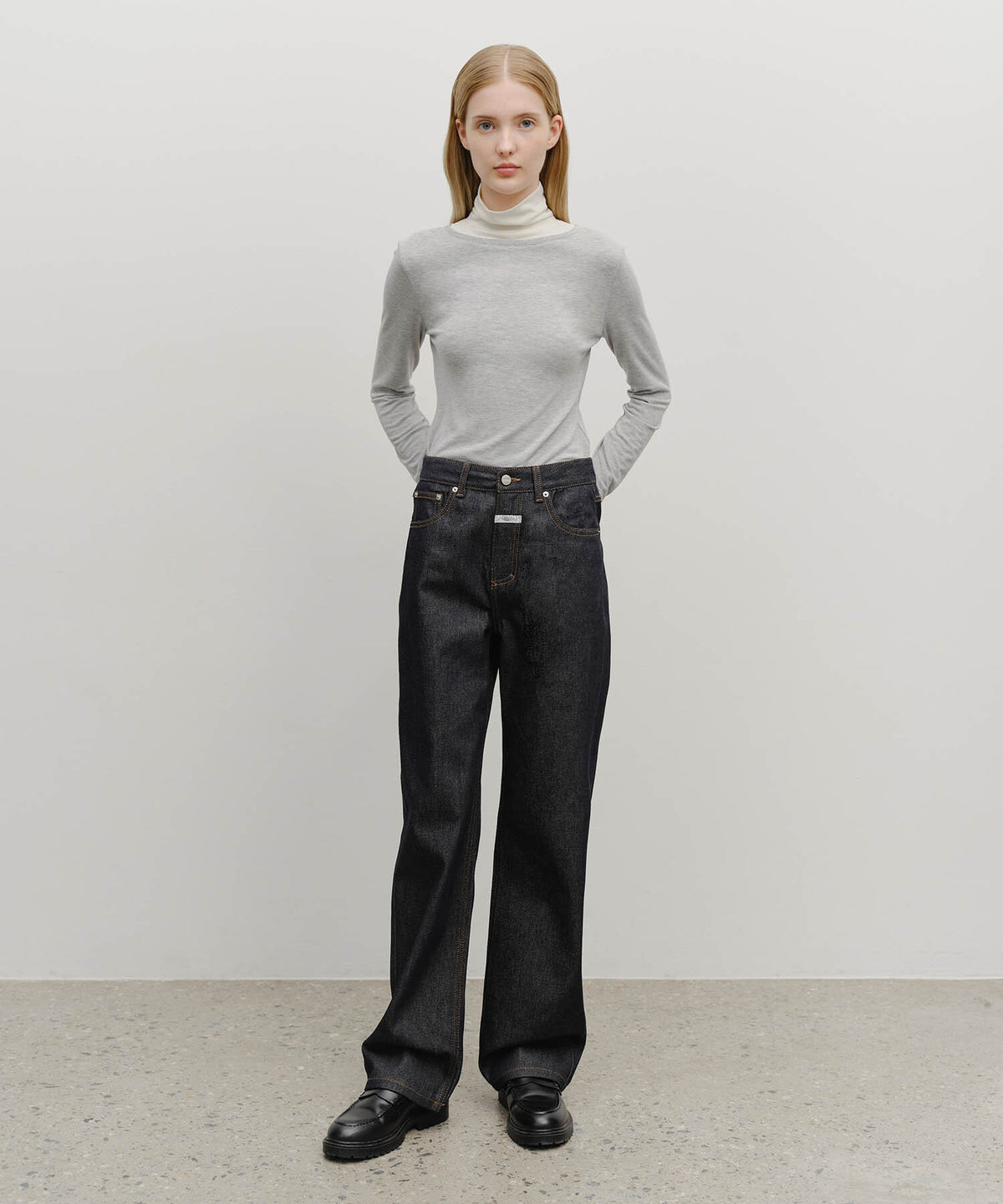 Marithe & Francois Girbaud - Straight Fit Raw Denim Pants (Blue) product image 3 | TRAB K-Fashion Australia