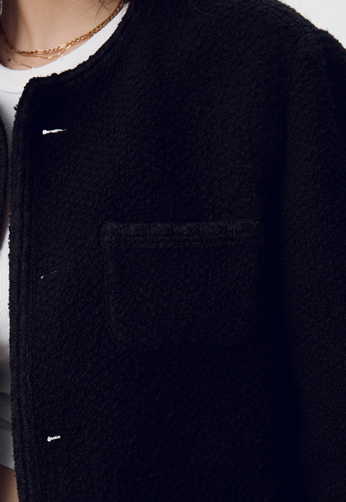 Tonywack - Wool Blend Bouclé Tweed Jacket (Black) product image 4 | TRAB K-Fashion Australia