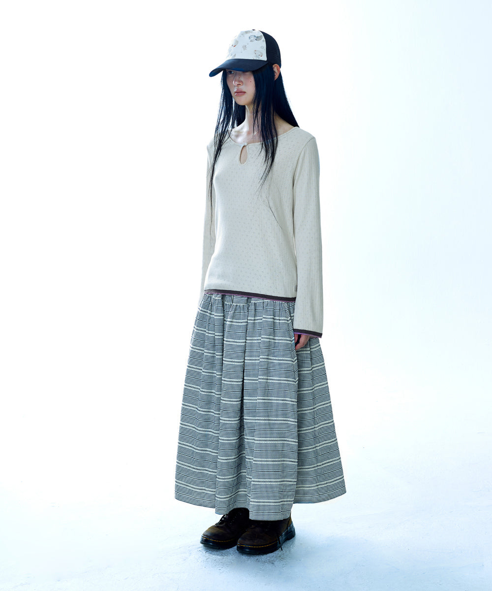 Coyseio - Wide Shirring Skirt (Navy) product image 14 | TRAB K-Fashion Australia