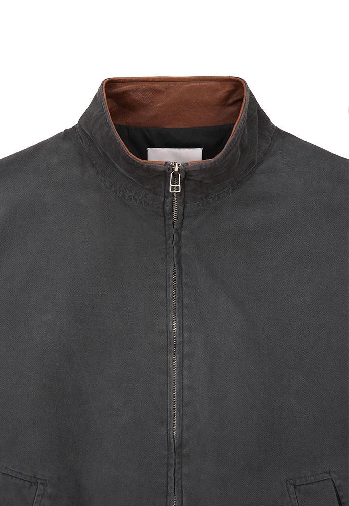 Art if acts - Washed Leather Collar Jacket (Charcoal) product image 9 | TRAB K-Fashion Australia
