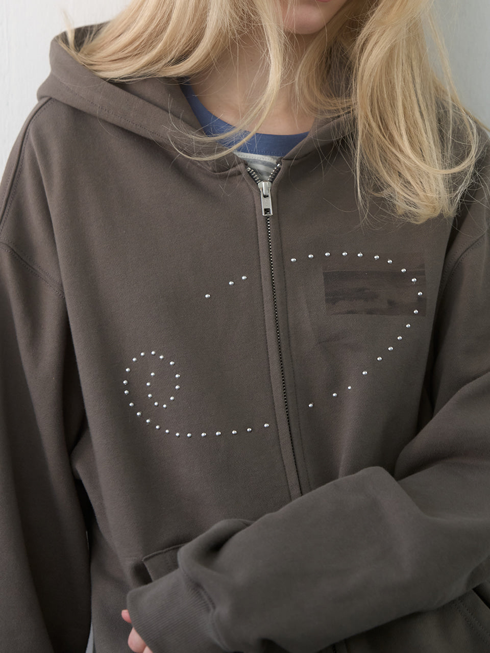 Kijun - Dusty Zip-Up Hoodie (Charcoal) product image 8 | TRAB K-Fashion Australia