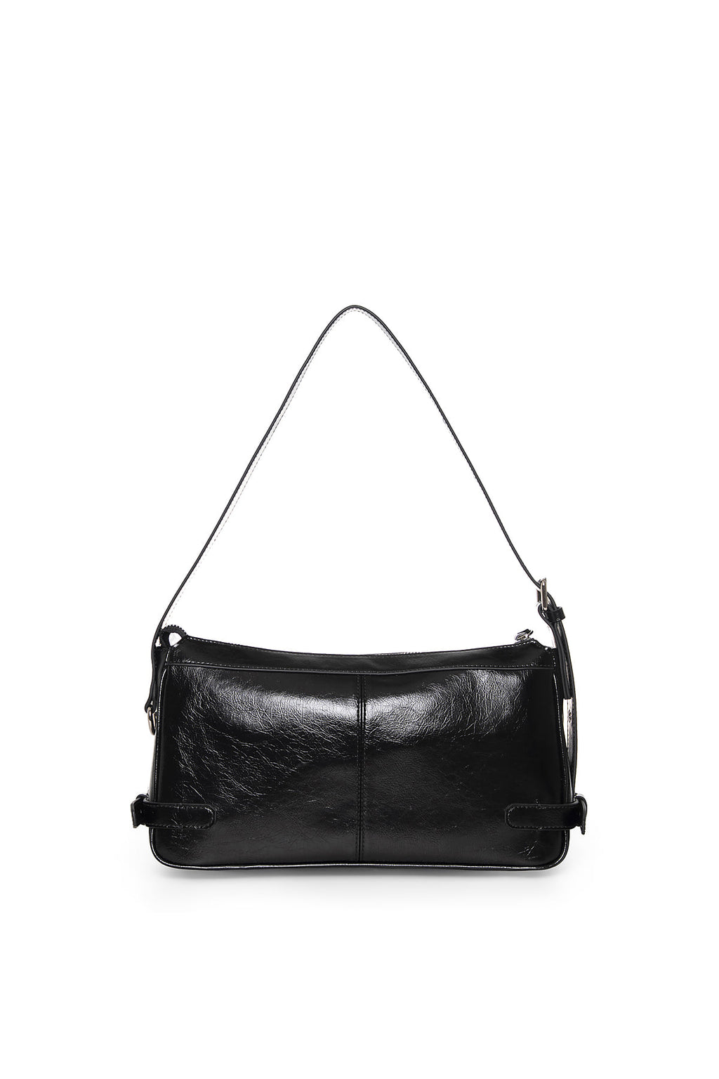 Matin Kim - Side Buckle Biker Shoulder Bag (Black) product image 3 | TRAB K-Fashion Australia
