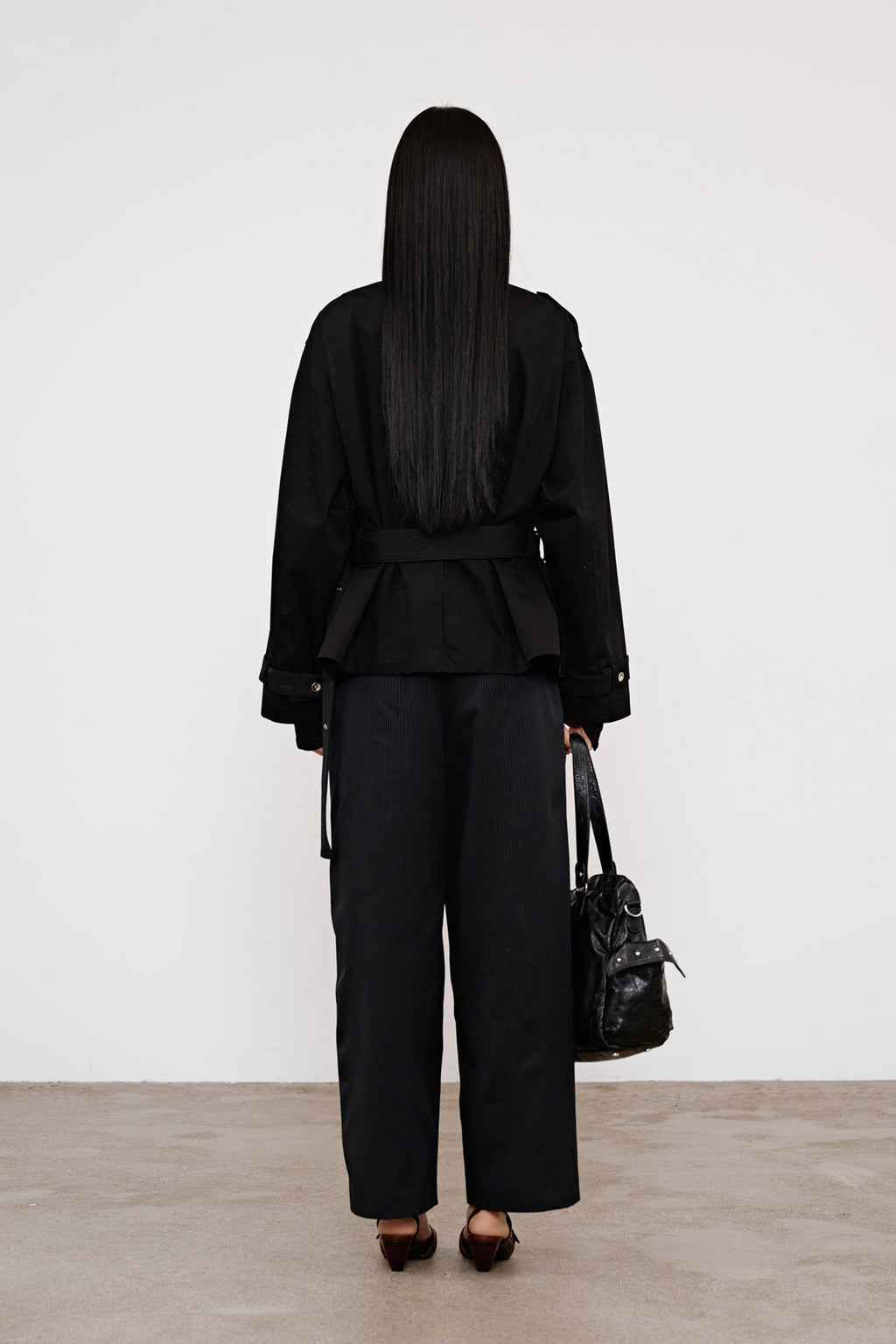 Deinet - Buckle Point Trench Jacket (Black) product image 3 | TRAB K-Fashion Australia
