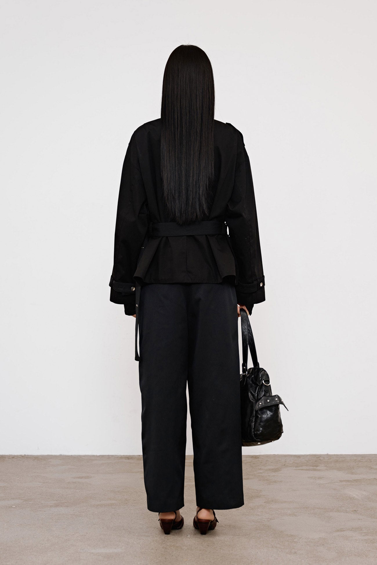 Deinet - Buckle Point Trench Jacket (Black) product image 3 | TRAB K-Fashion Australia