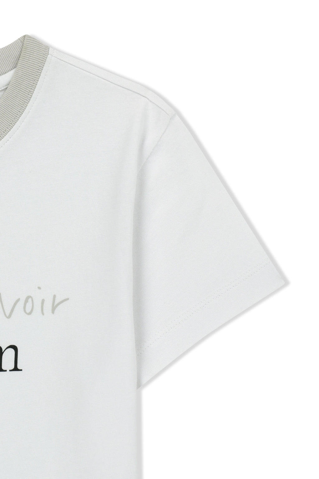 Matin Kim - Tonal Rib Logo Crop Top (White) product image 4 | TRAB K-Fashion Australia