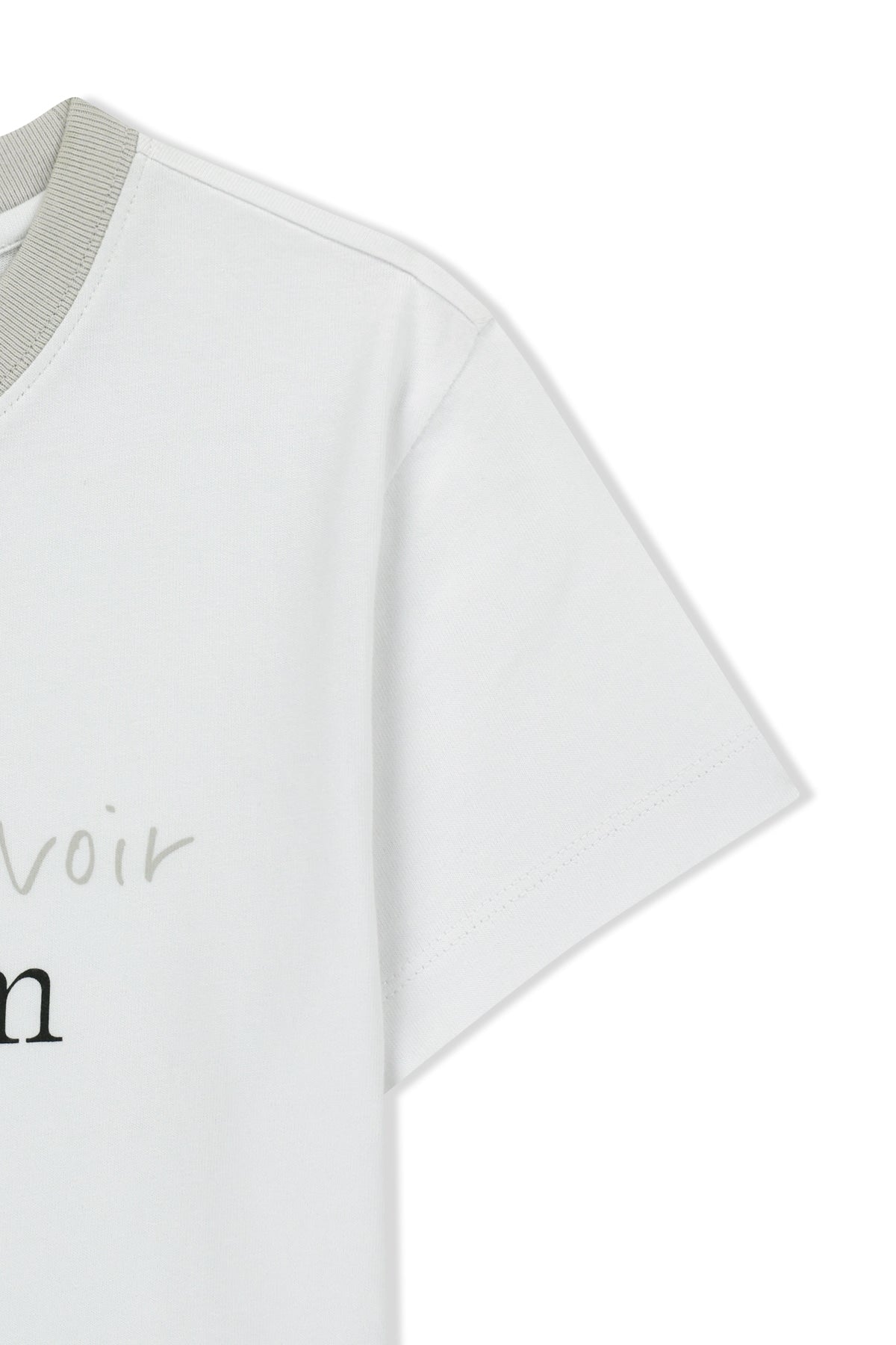 Matin Kim - Tonal Rib Logo Crop Top (White) product image 4 | TRAB K-Fashion Australia