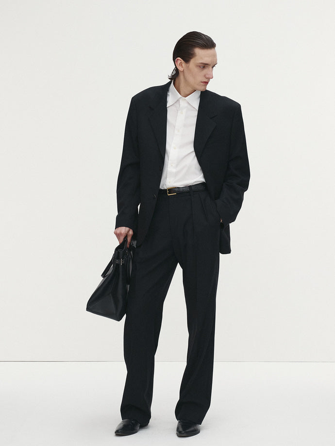 Tonywack - Double-Pleats Relaxed Trousers (Black) product image 5 | TRAB K-Fashion Australia