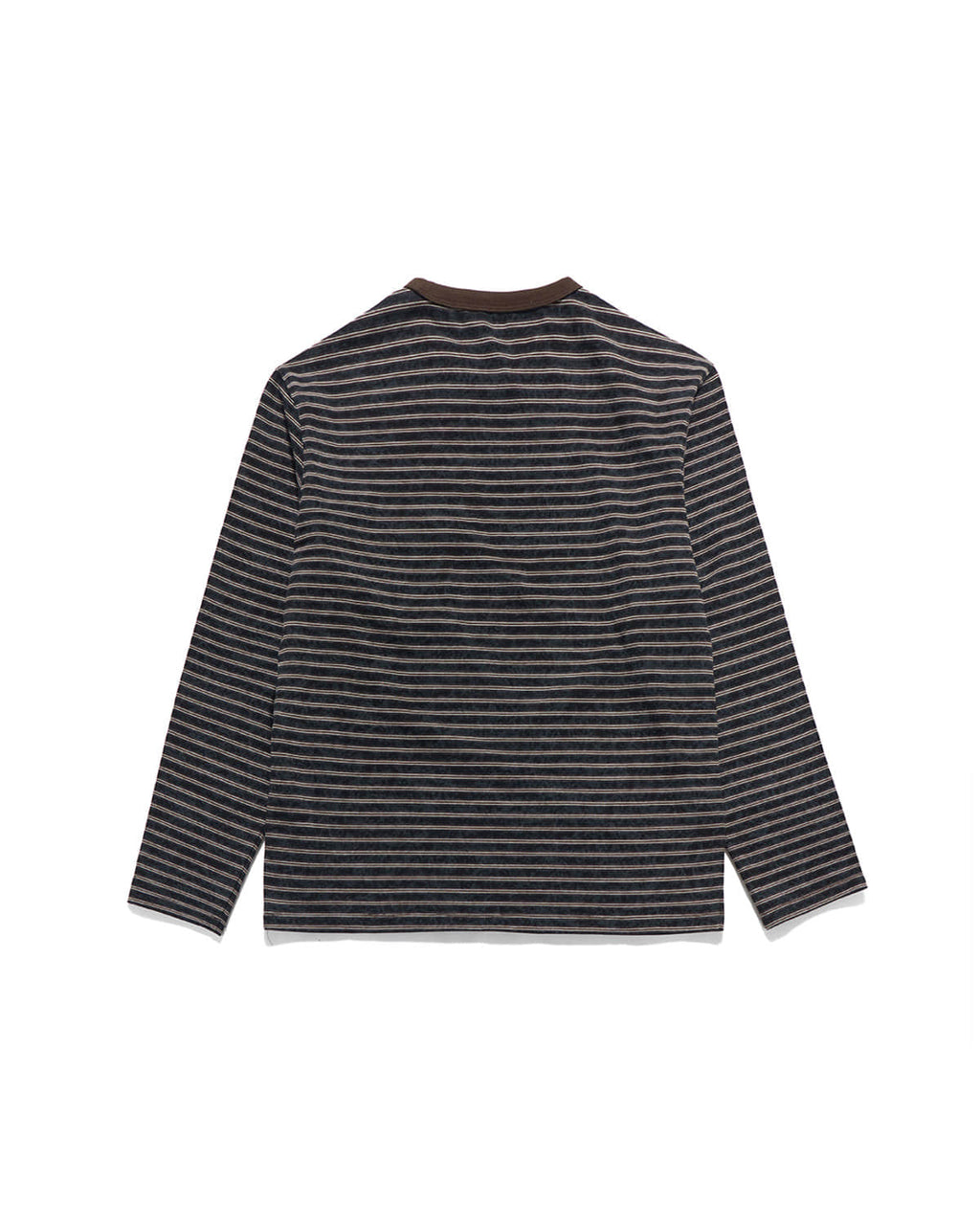Eastlogue - Bleached Stripe Pocket L.s T-shirts (Navy & Brown Stripe) product image 6 | TRAB K-Fashion Australia