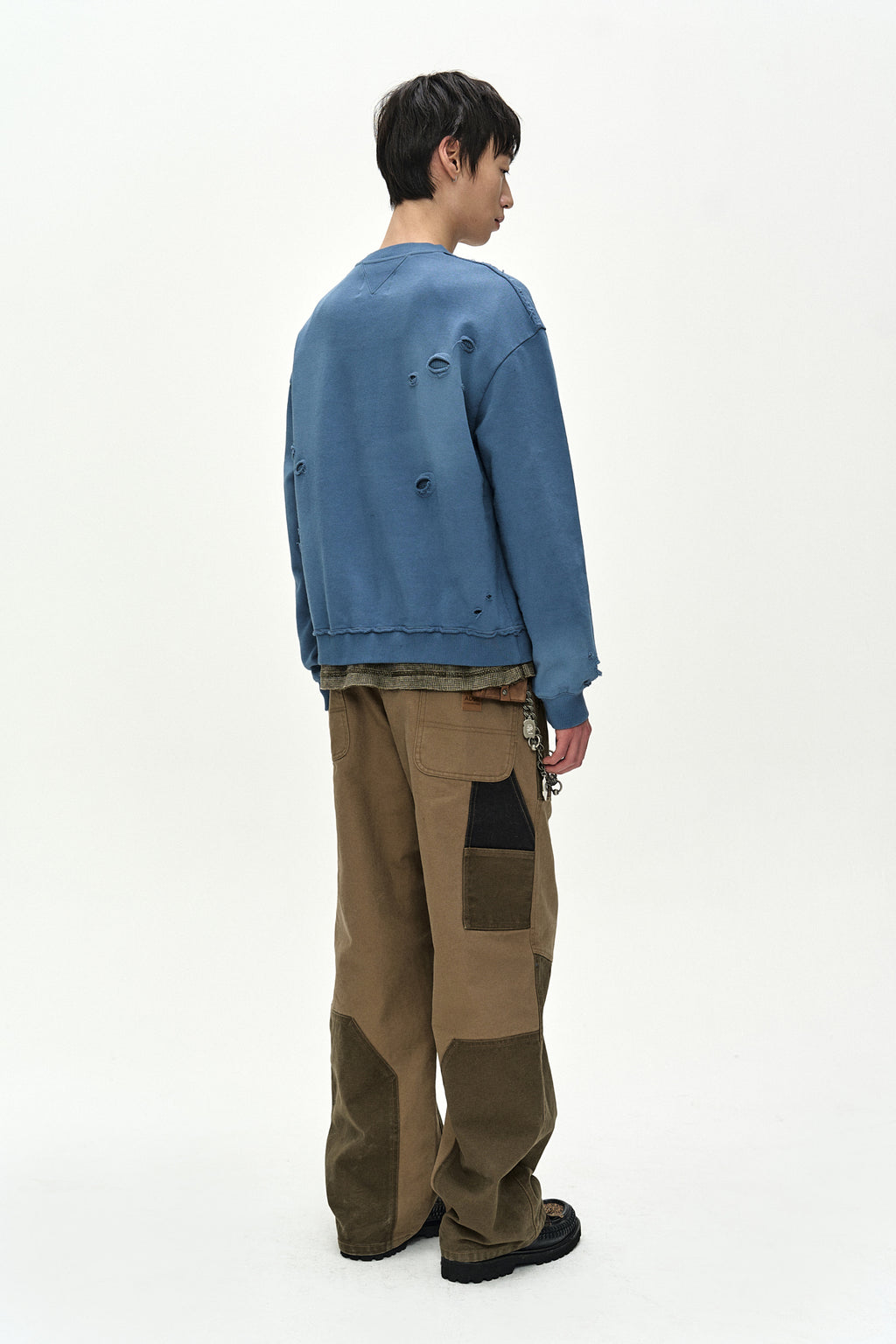 Andersson Bell - Austin Patchwork Washed Wide-Leg Jeans (khaki) (Khaki) product image 10 | TRAB K-Fashion Australia