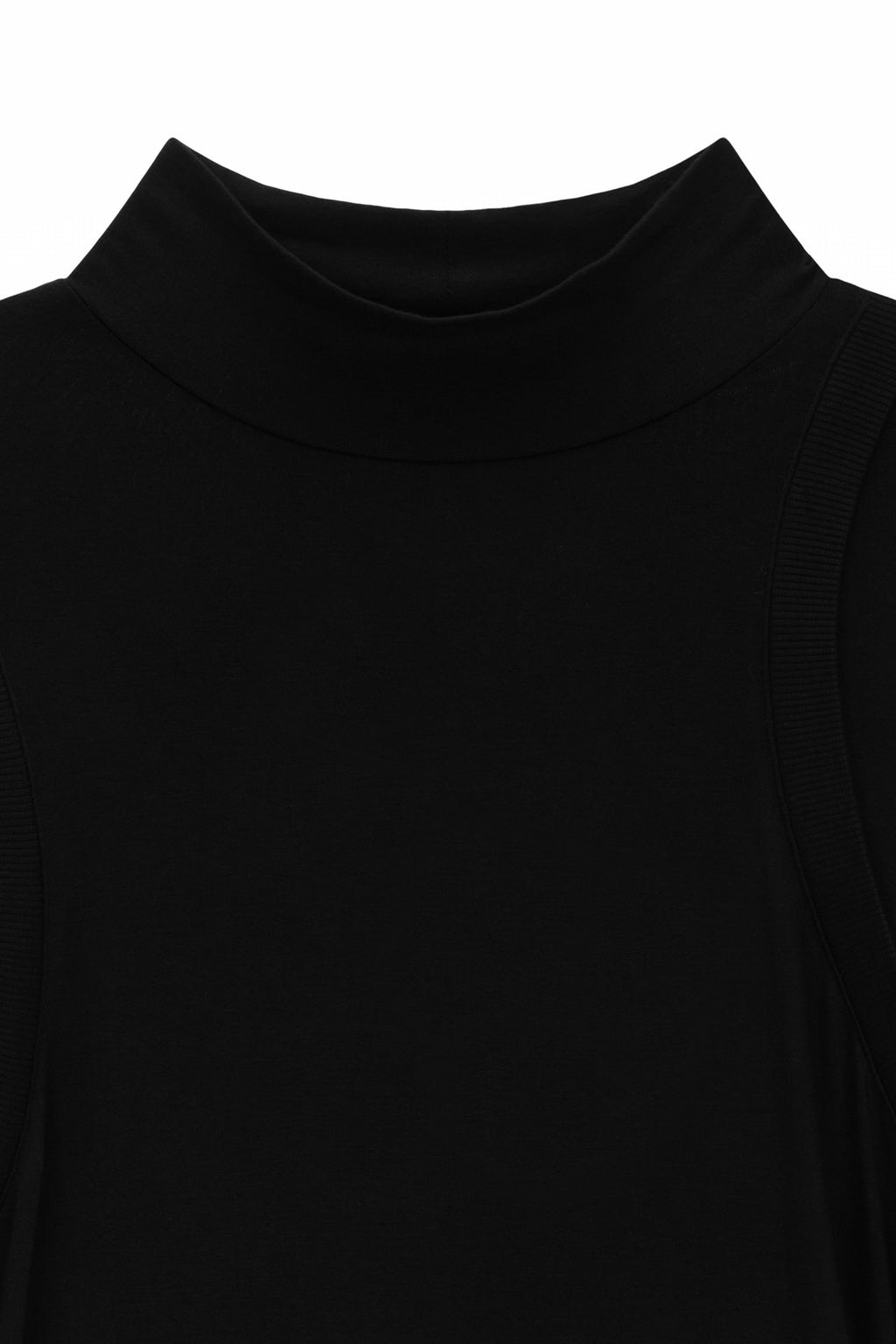 Matin Kim - Rib Layered Half Neck Long Sleeve Top (Black) product image 3 | TRAB K-Fashion Australia