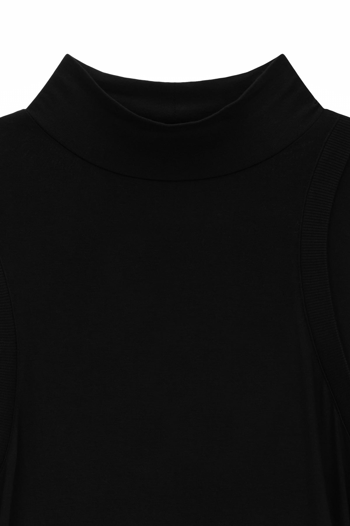 Matin Kim - Rib Layered Half Neck Long Sleeve Top (Black) product image 3 | TRAB K-Fashion Australia