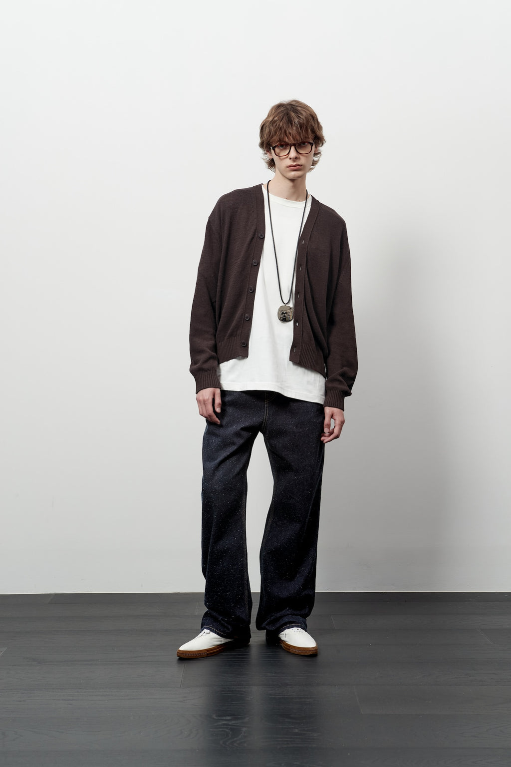 Stu - V- Neck Light Cardigan (Brown) product image 4 | TRAB K-Fashion Australia