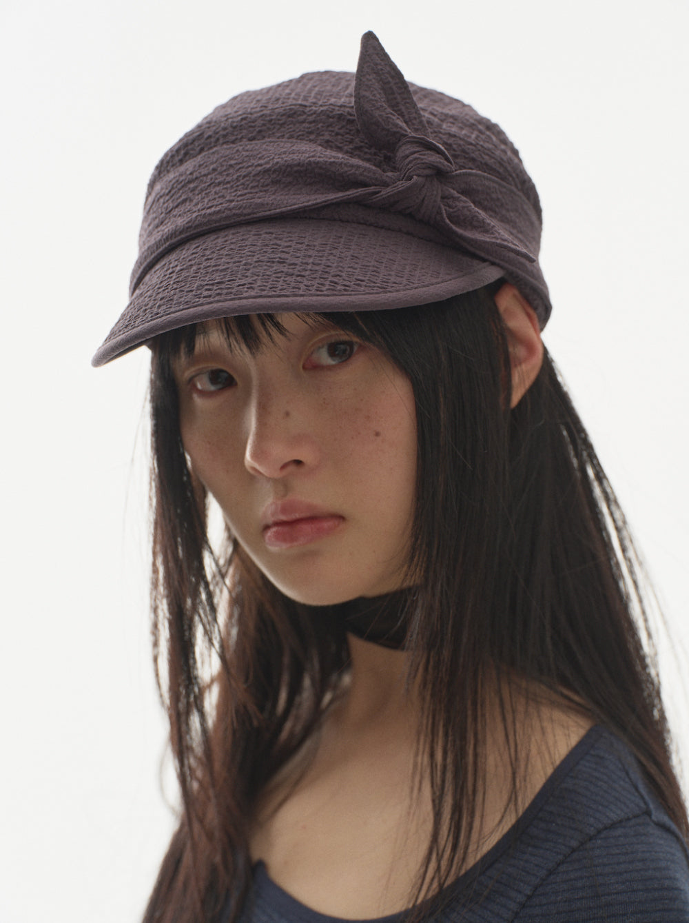 Coyseio - Ribbon Tie Cap (Charcoal) product image 3 | TRAB K-Fashion Australia
