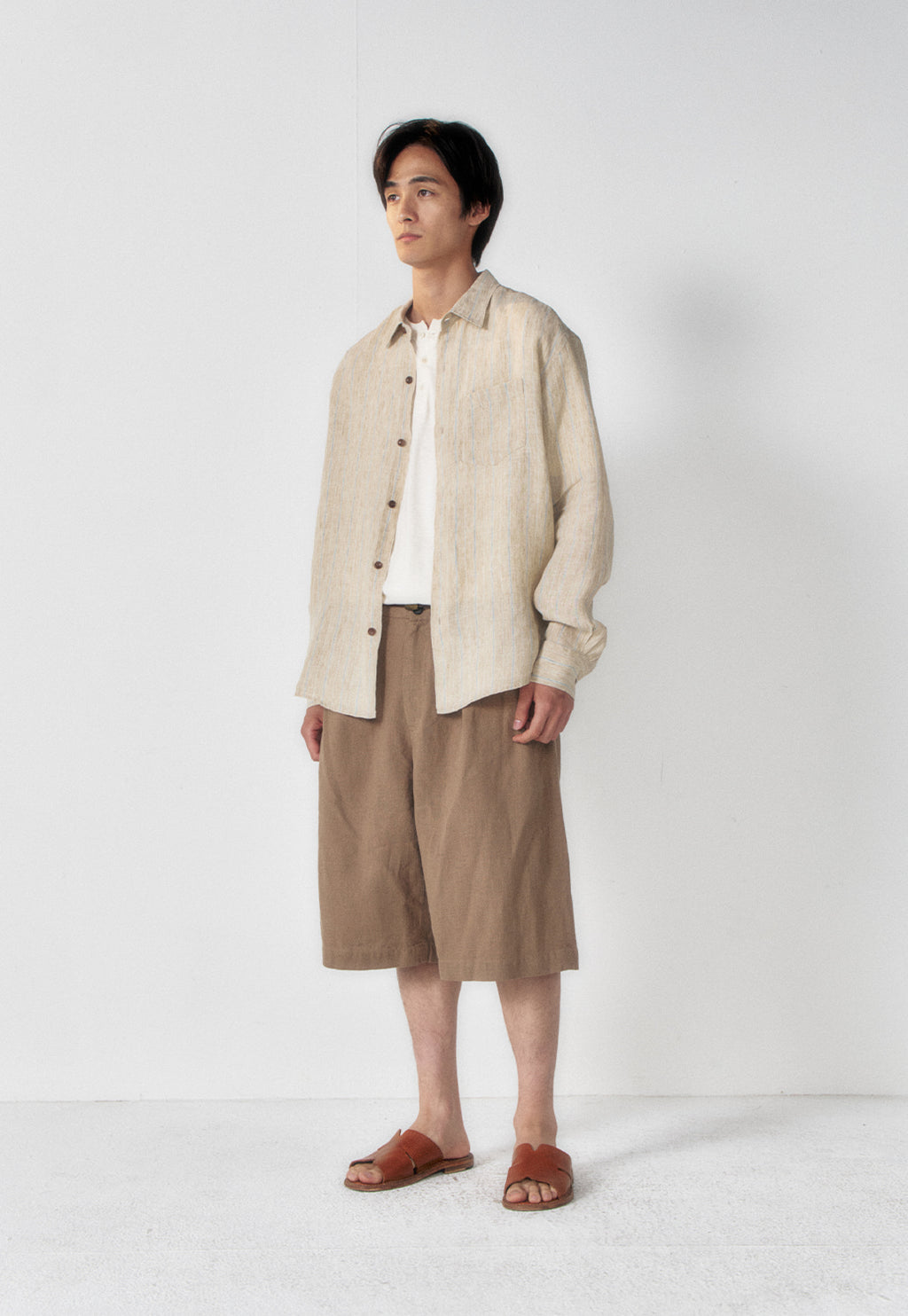 Art if acts - Washed Linen Bermuda Shorts (Khaki Beige) product image 3 | TRAB K-Fashion Australia