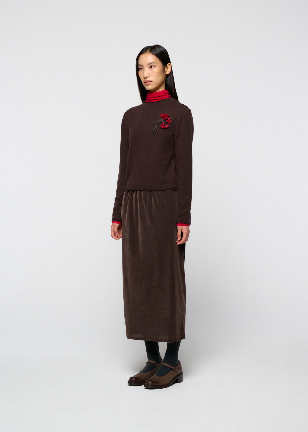 Amomento - Cashmere Half Neck Knit Top (Brown) product image 3 | TRAB K-Fashion Australia