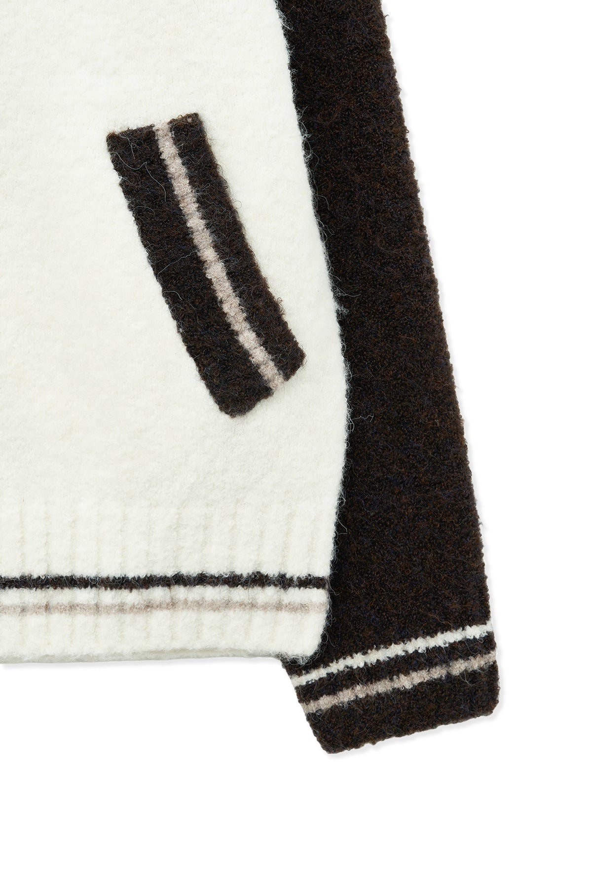 Matin Kim - High Neck Raglan Knit Zip Up (Dark Brown) product image 4 | TRAB K-Fashion Australia
